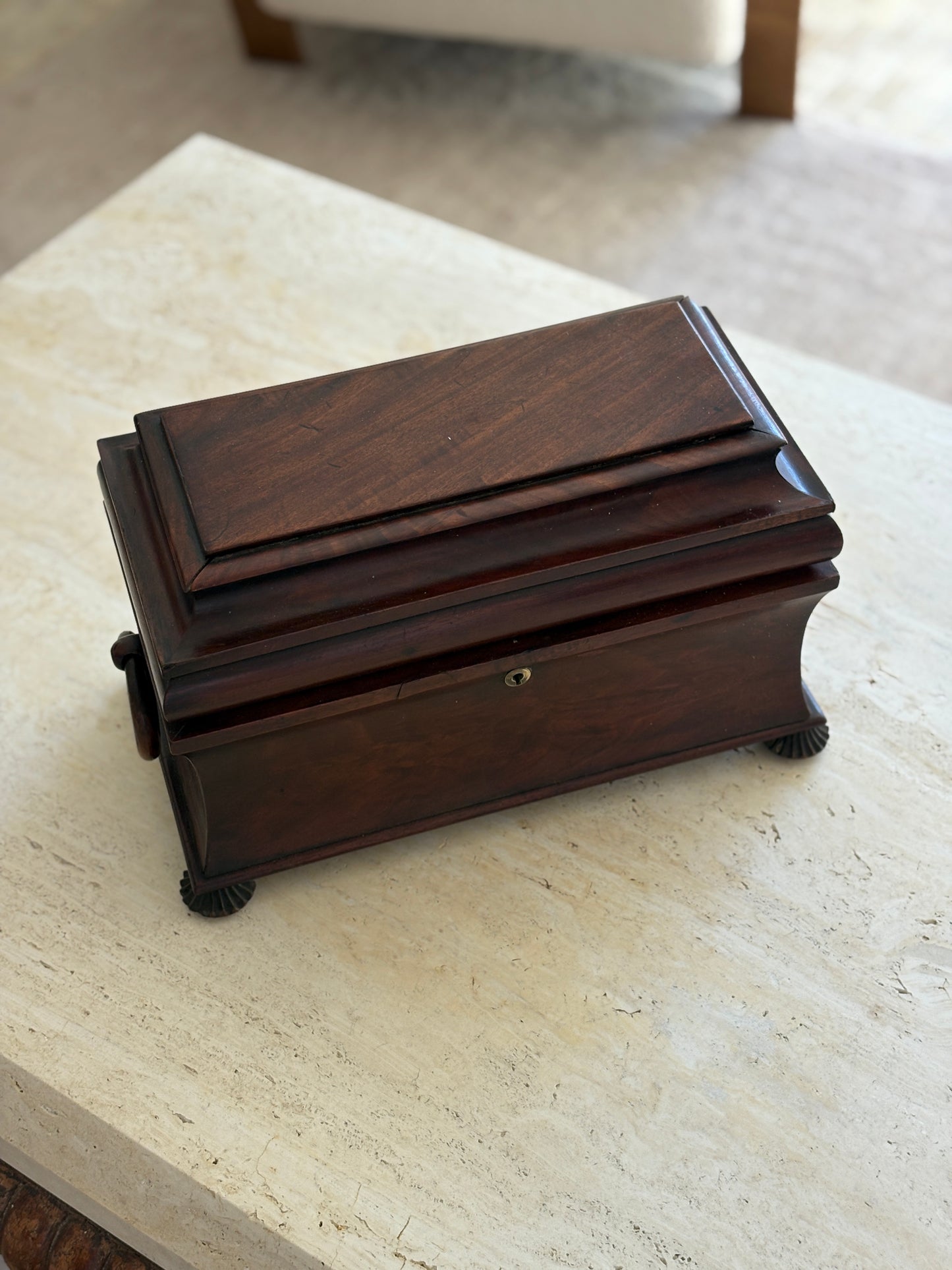1815 English Regency Mahogany Antique Tea Caddy | Collectors Gene Collectibles