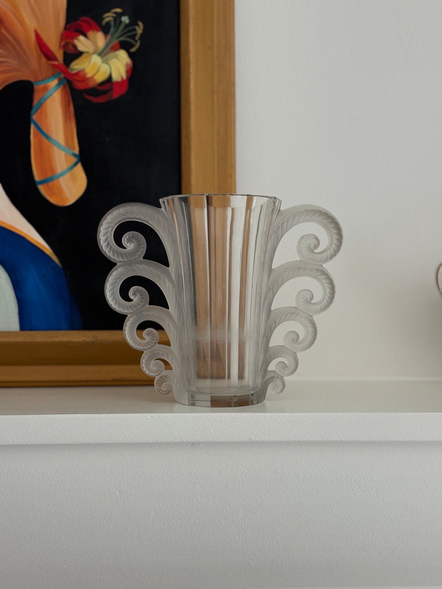 1930s Lalique Beauvais Art Deco Vase with Scroll Handles | Collectors Gene Collectibles