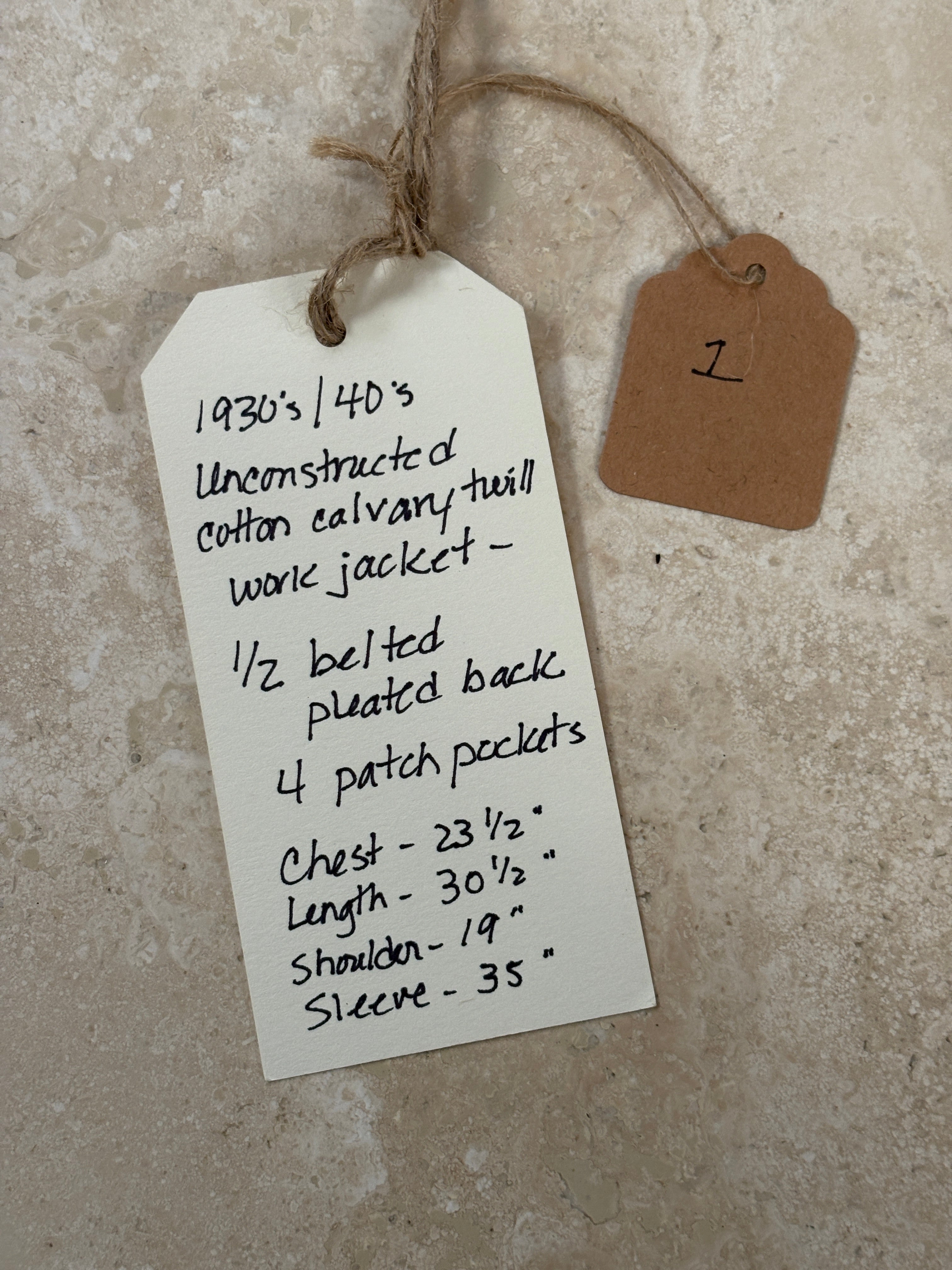 1930s Unconstructed Calvary Twill Gray Work Jacket | Collectors Gene