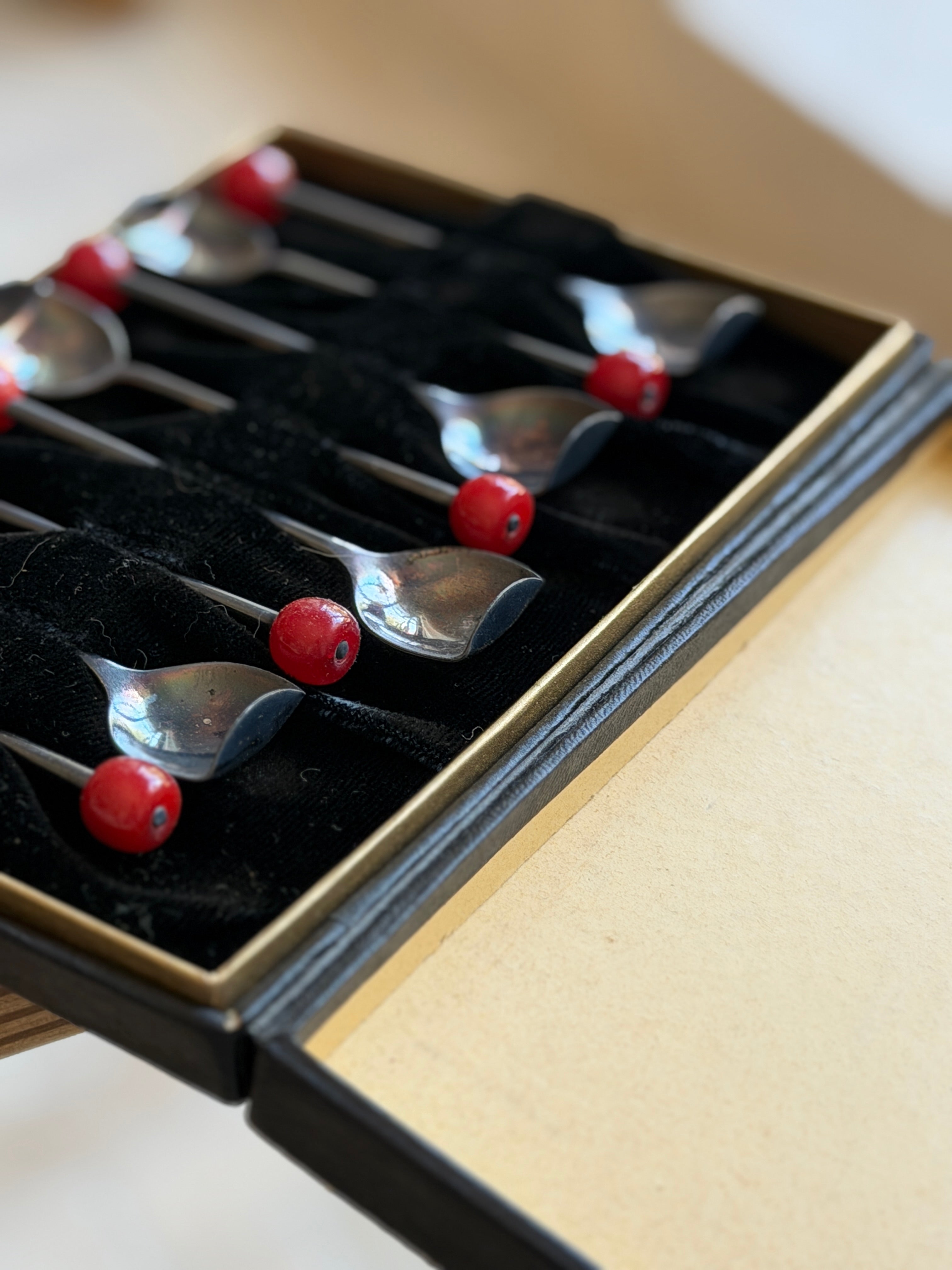 Abercrombie & Fitch Silver Plate Cocktail Spoon Muddlers Set - England
