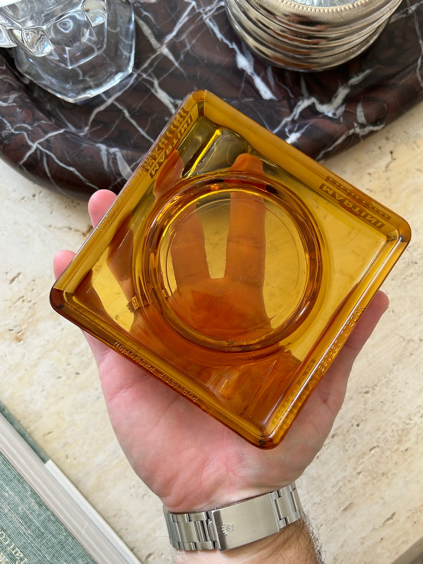 Amber Martini Ashtray | Collectors Gene Vintage Finds