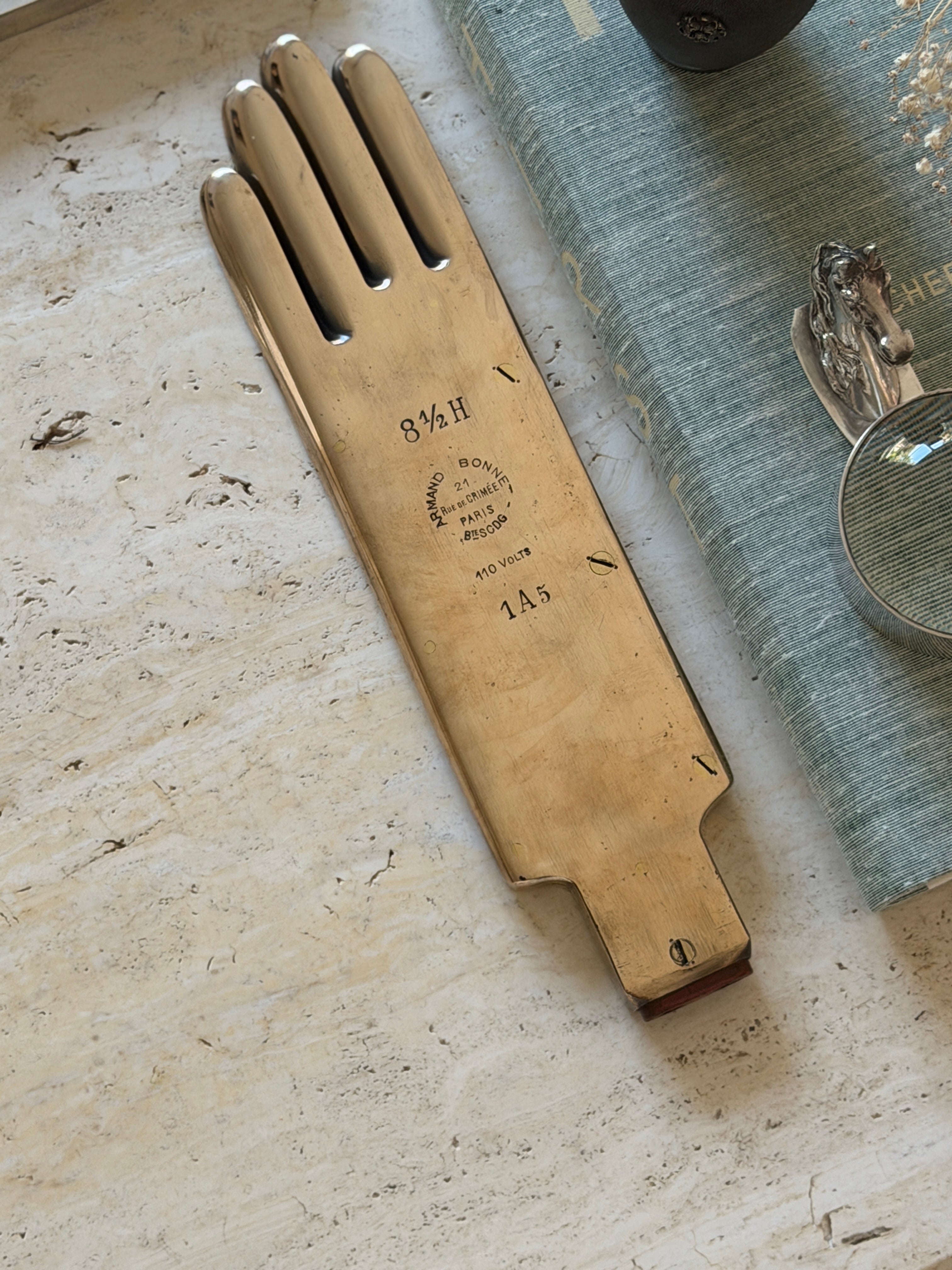 Antique French Brass Industrial Glove Mold by Armand Bonnet_- Paris c.1920 | Collectors Gene