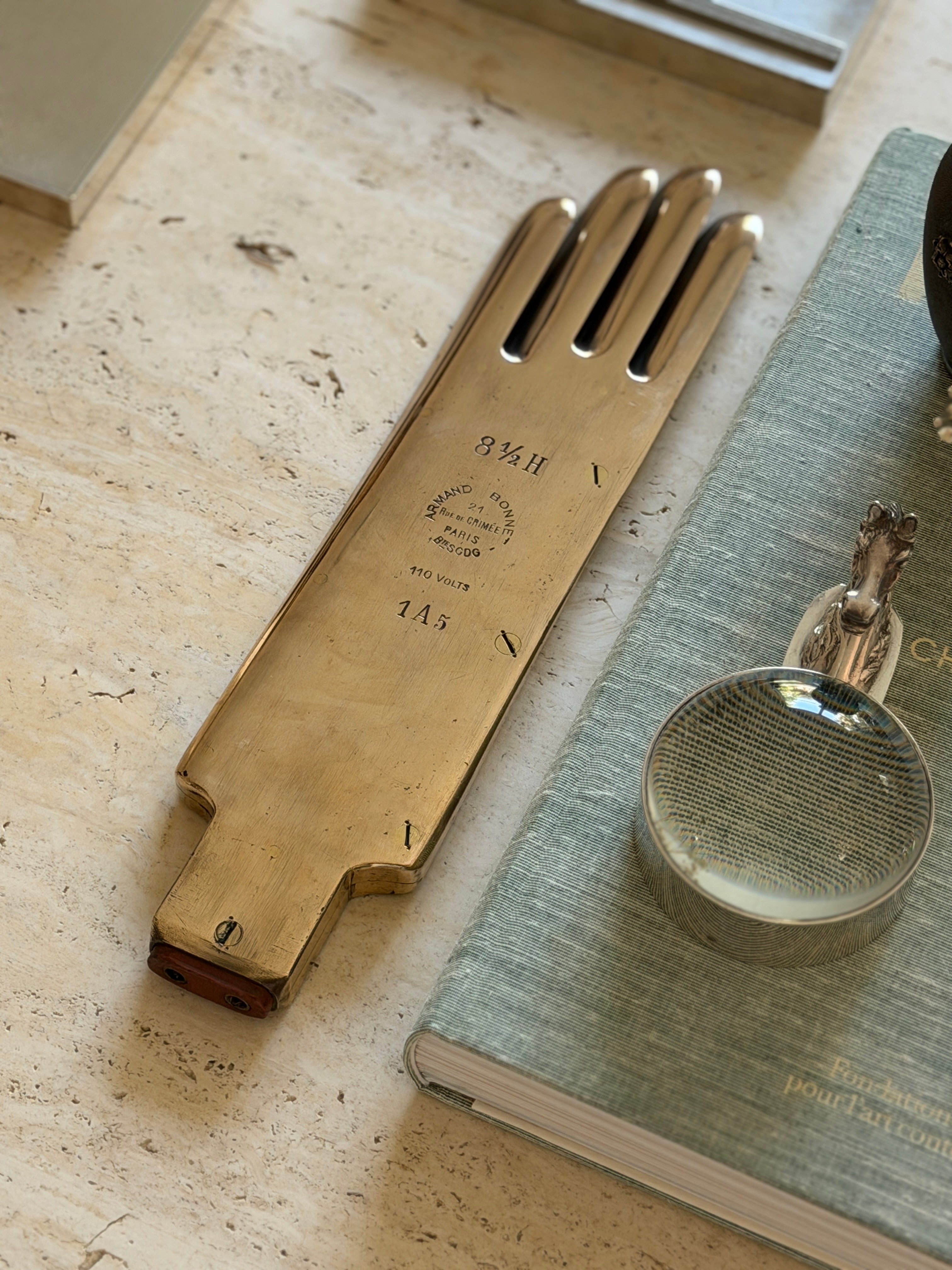 Antique French Brass Industrial Glove Mold by Armand Bonnet_- Paris c.1920 | Collectors Gene
