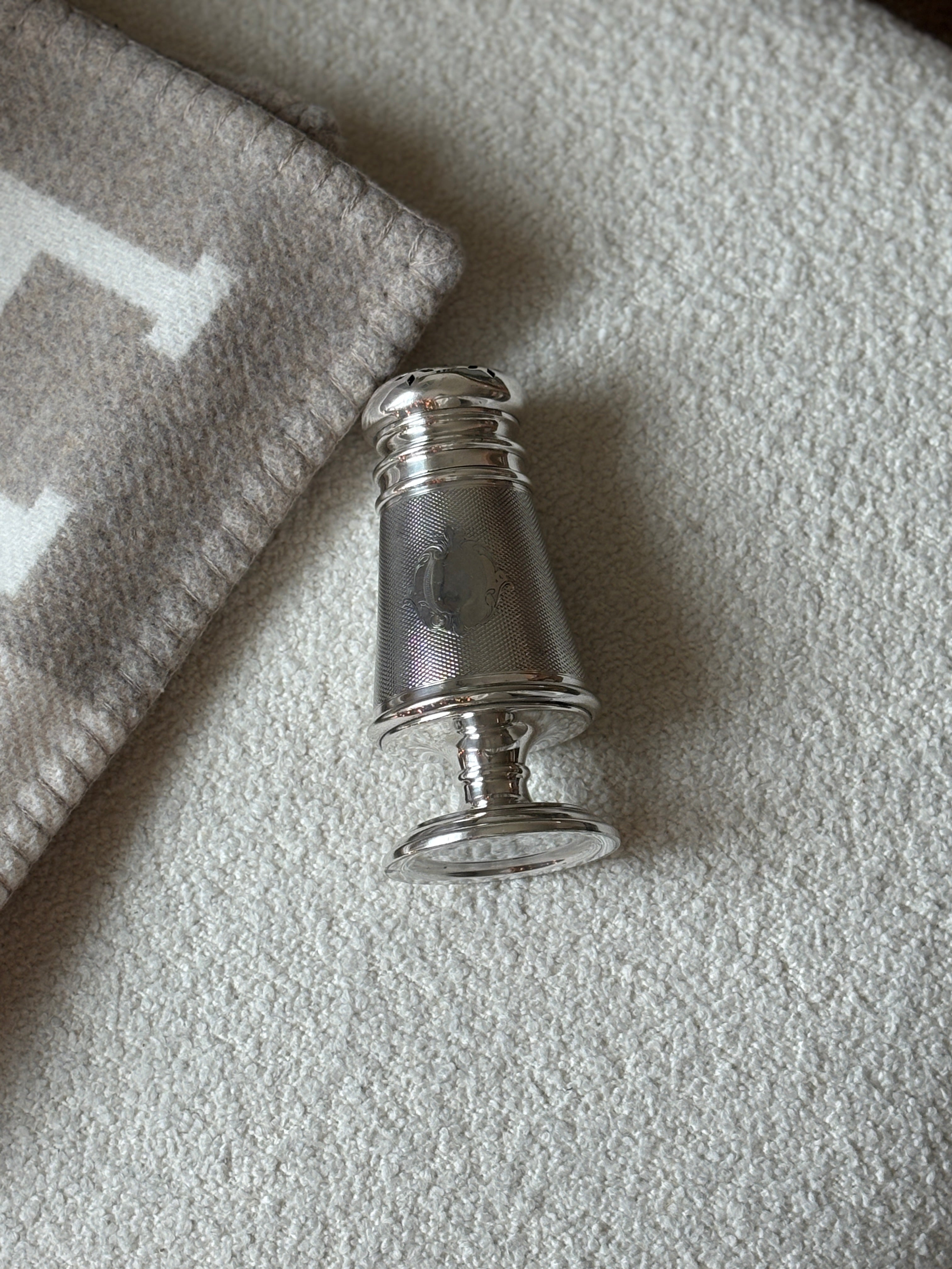 Austrian Engine Turned Pedestal Sugar Shaker | Collectors Gene