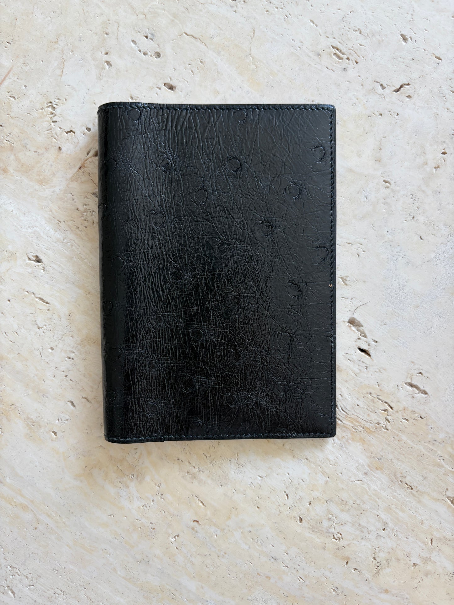 Black Hermès Ostrich GM Agenda Cover | Rare & Collectible at Collectors Gene