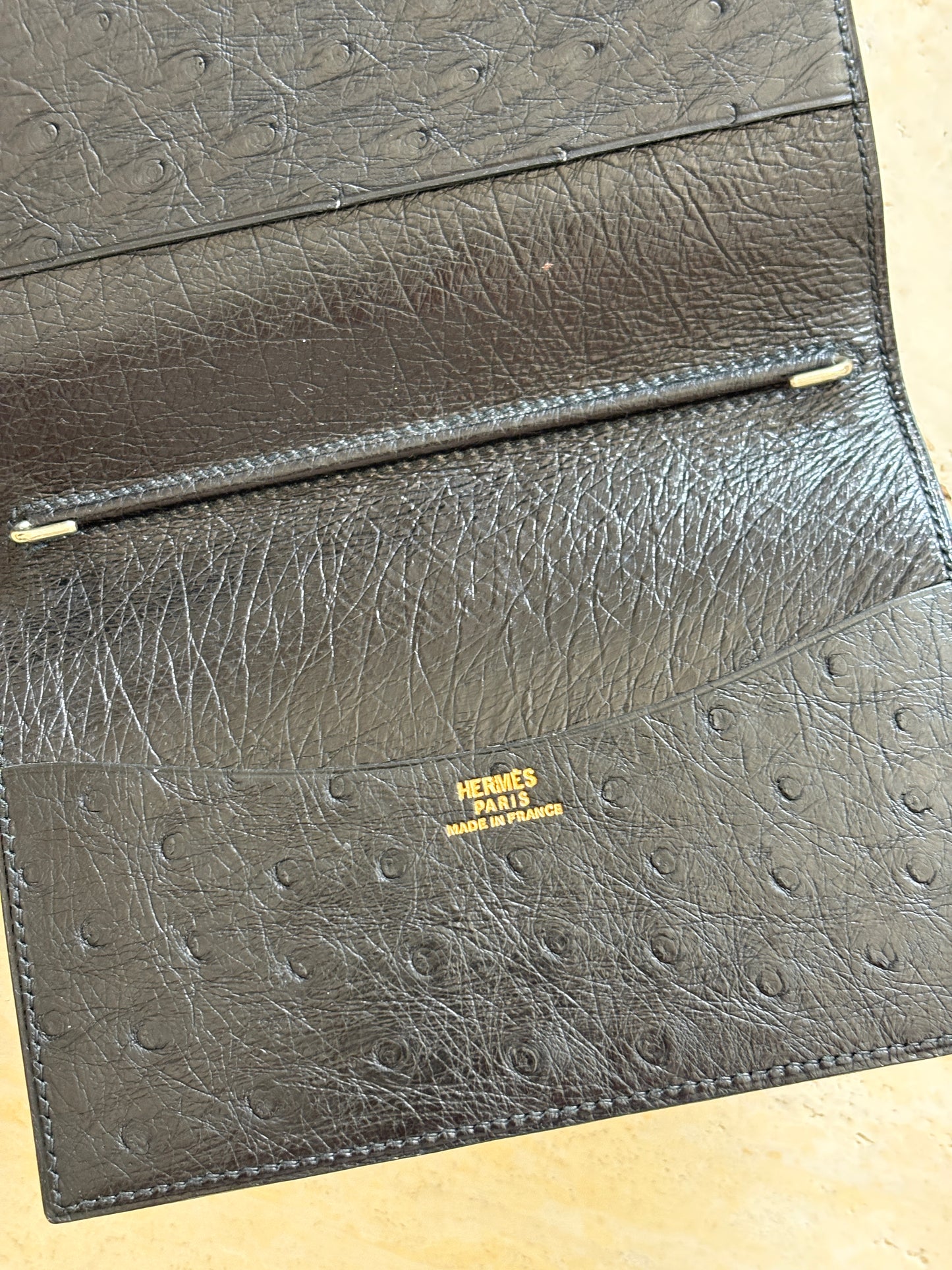 Black Hermès Ostrich GM Agenda Cover | Rare & Collectible at Collectors Gene