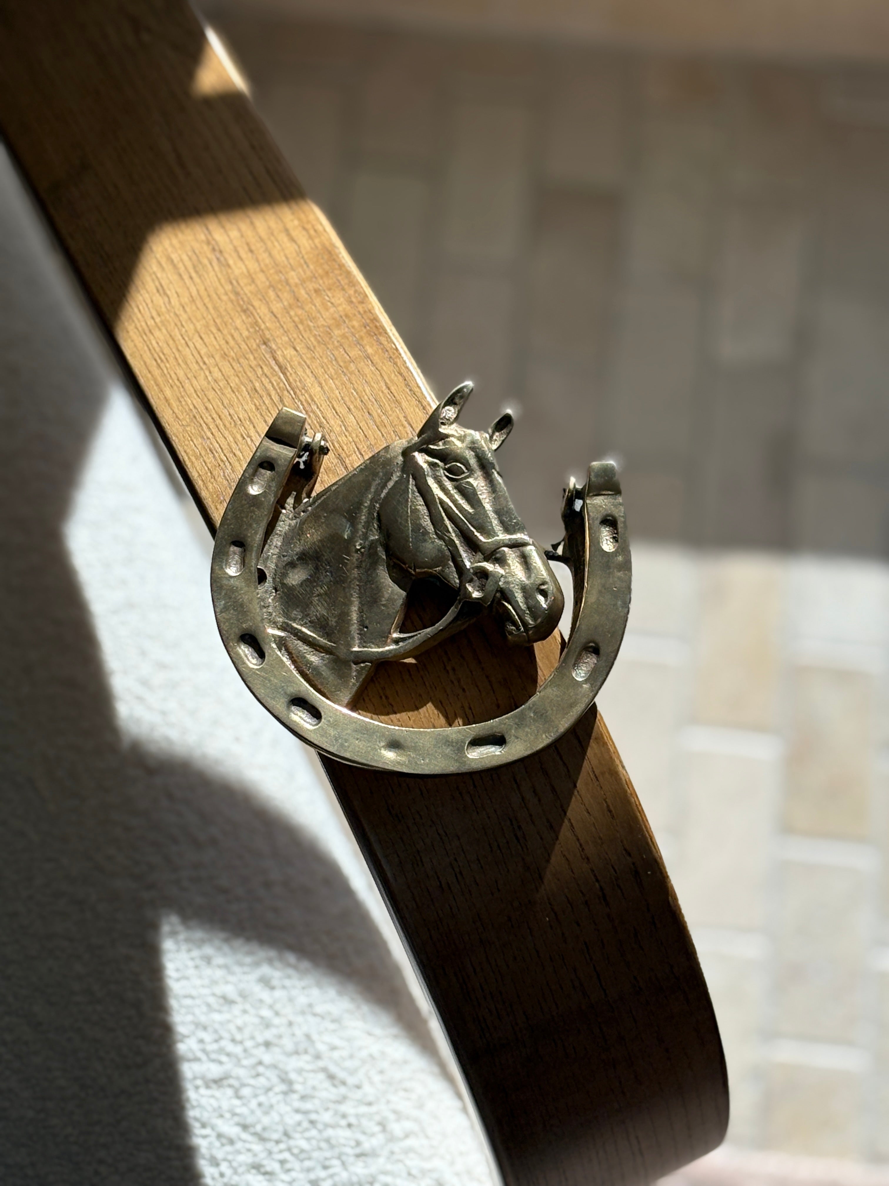 Brass Equestrian Horse & Horseshoe Door Knocker | Collectors Gene