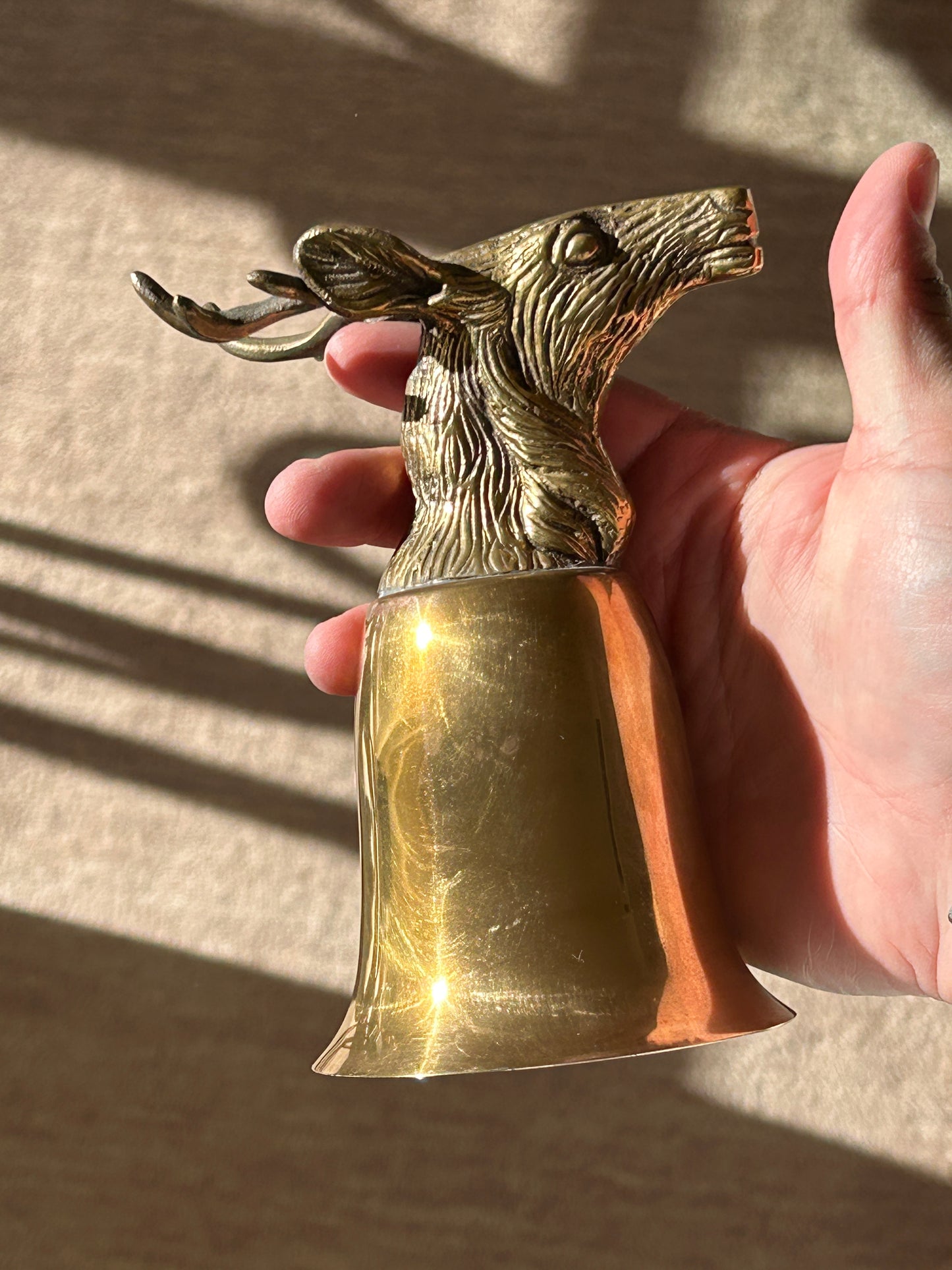 Brass Stag Deer Stirrup Cup | Collectors Gene Vintage Store