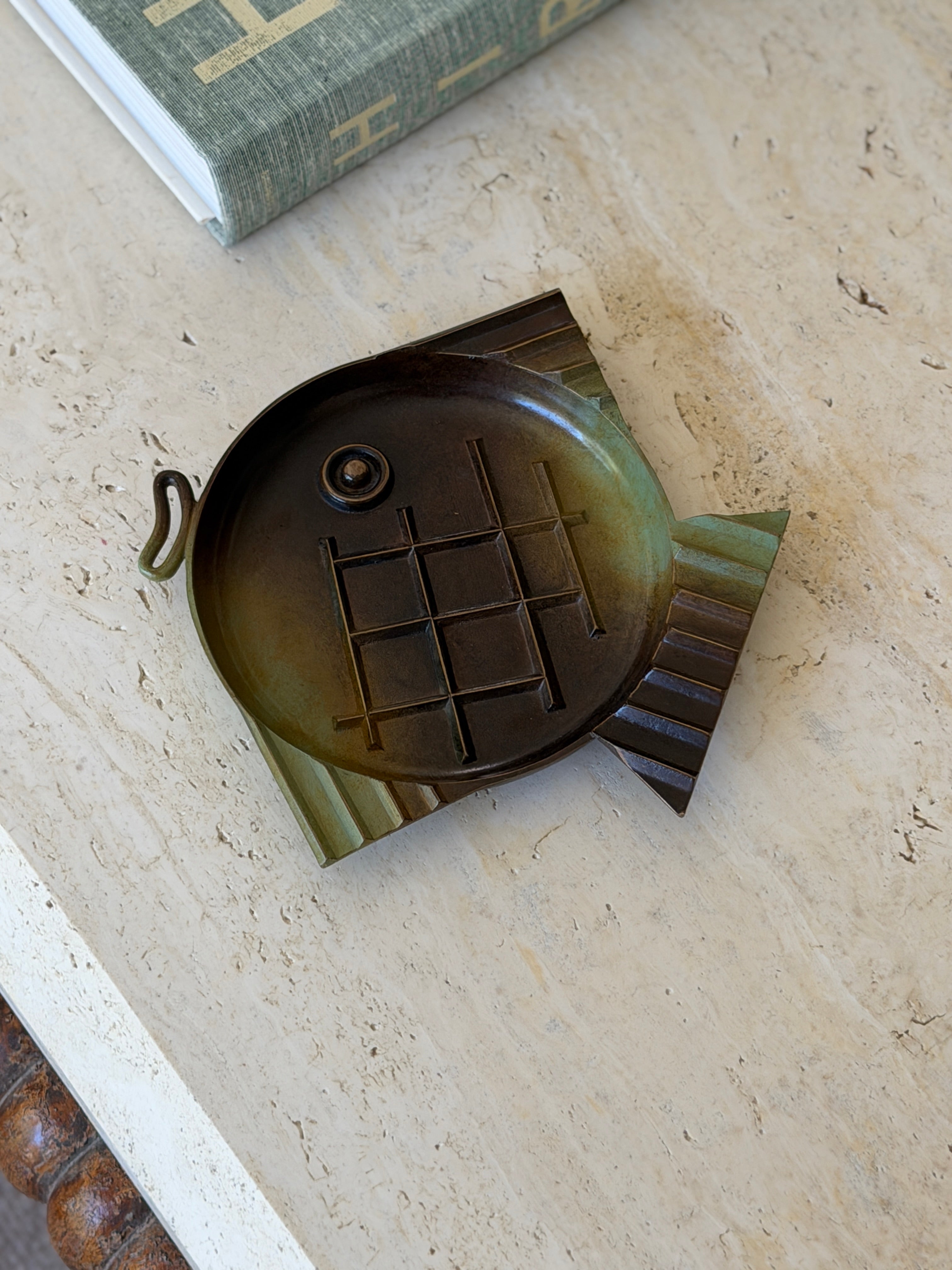 Bronze Art Deco Fish Dish by Ystad Brons - Sweden c.1940 | Collectors Gene