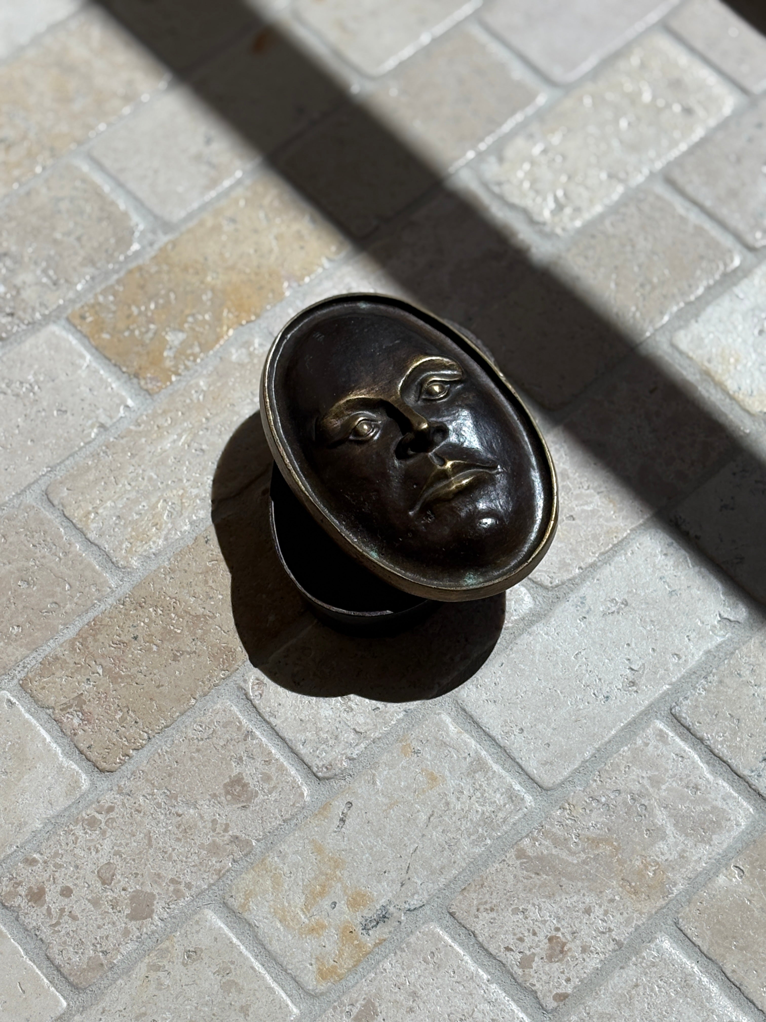 Bronze Face Box Sculpture by Nelles Studio - c.1980 | Collectors Gene