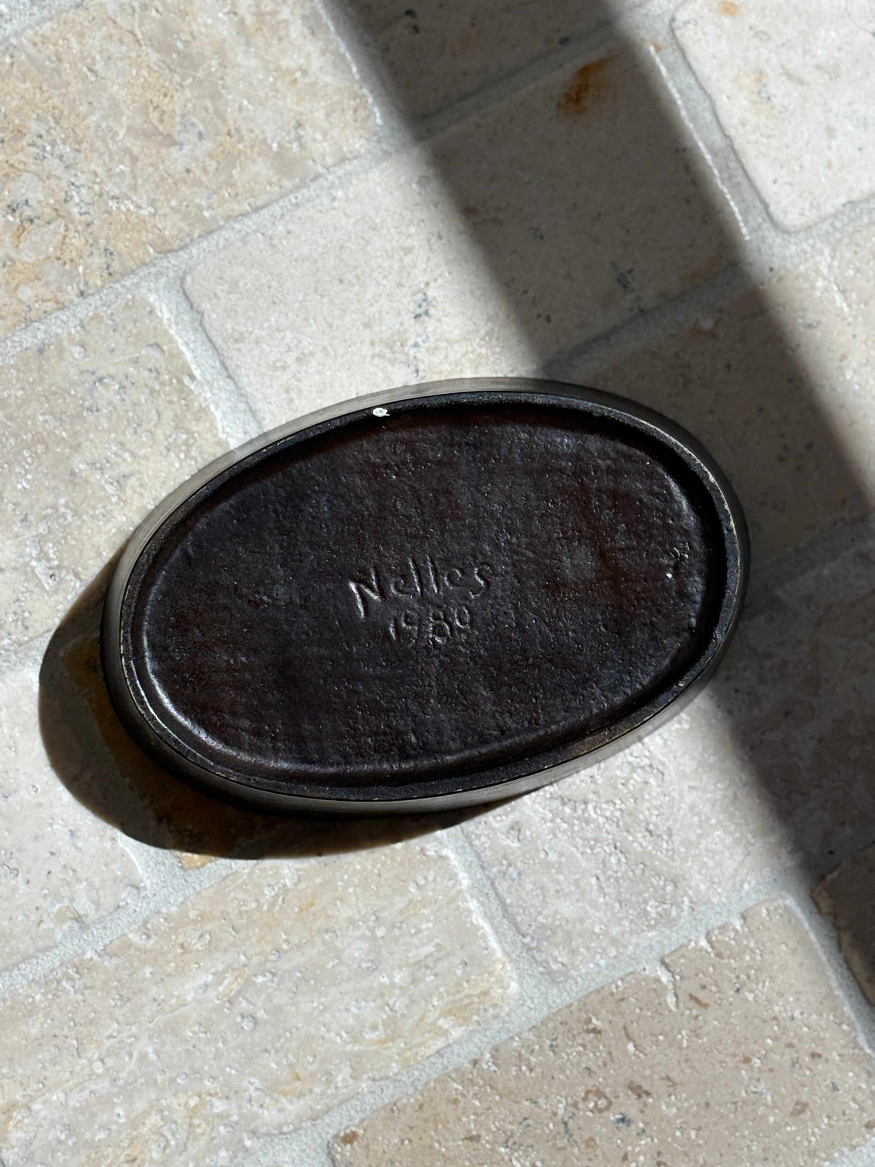 Bronze Face Box Sculpture by Nelles Studio - c.1980 | Collectors Gene