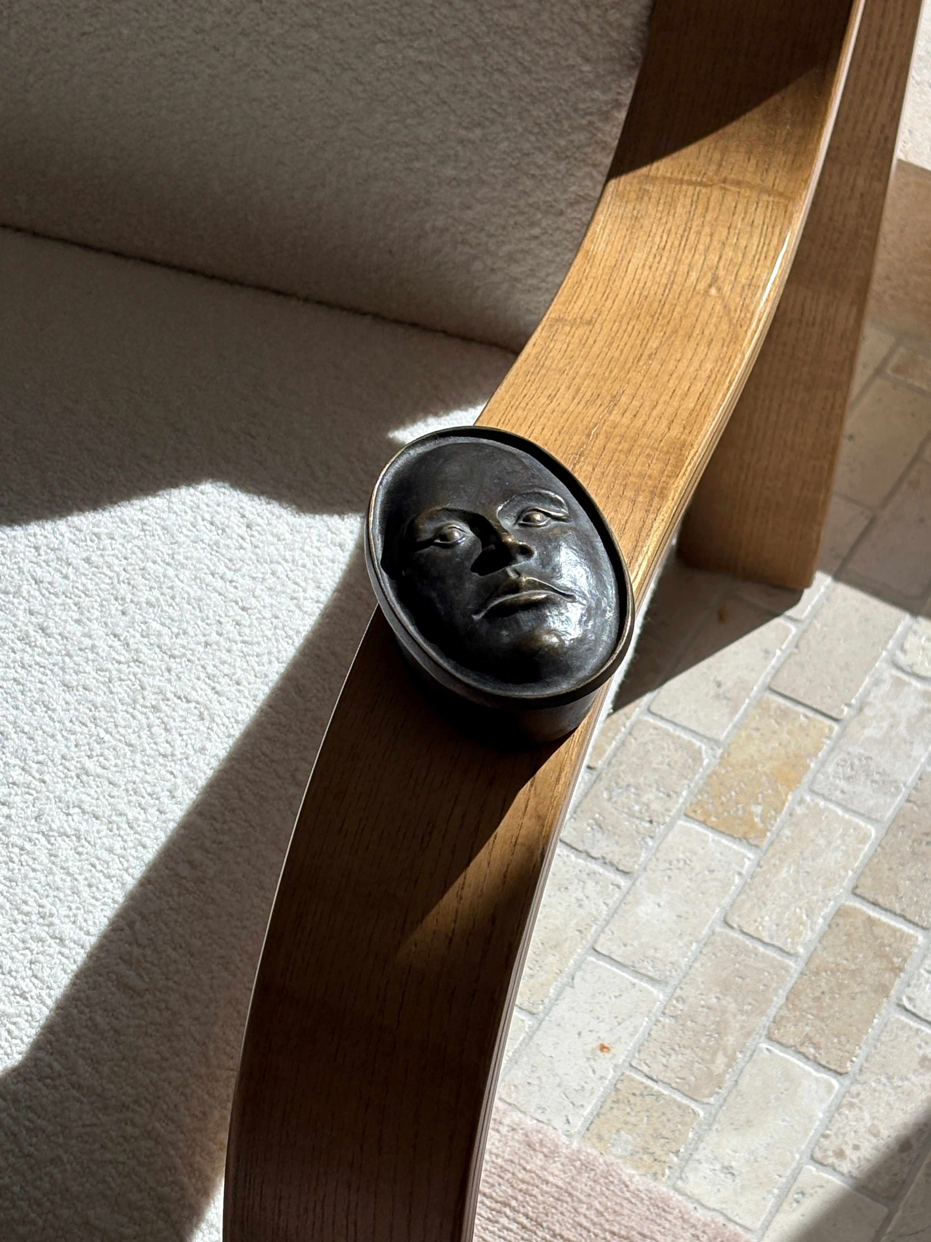 Bronze Face Sculpture Box by Scott Nelles Studio - c.1980 | Collectors Gene