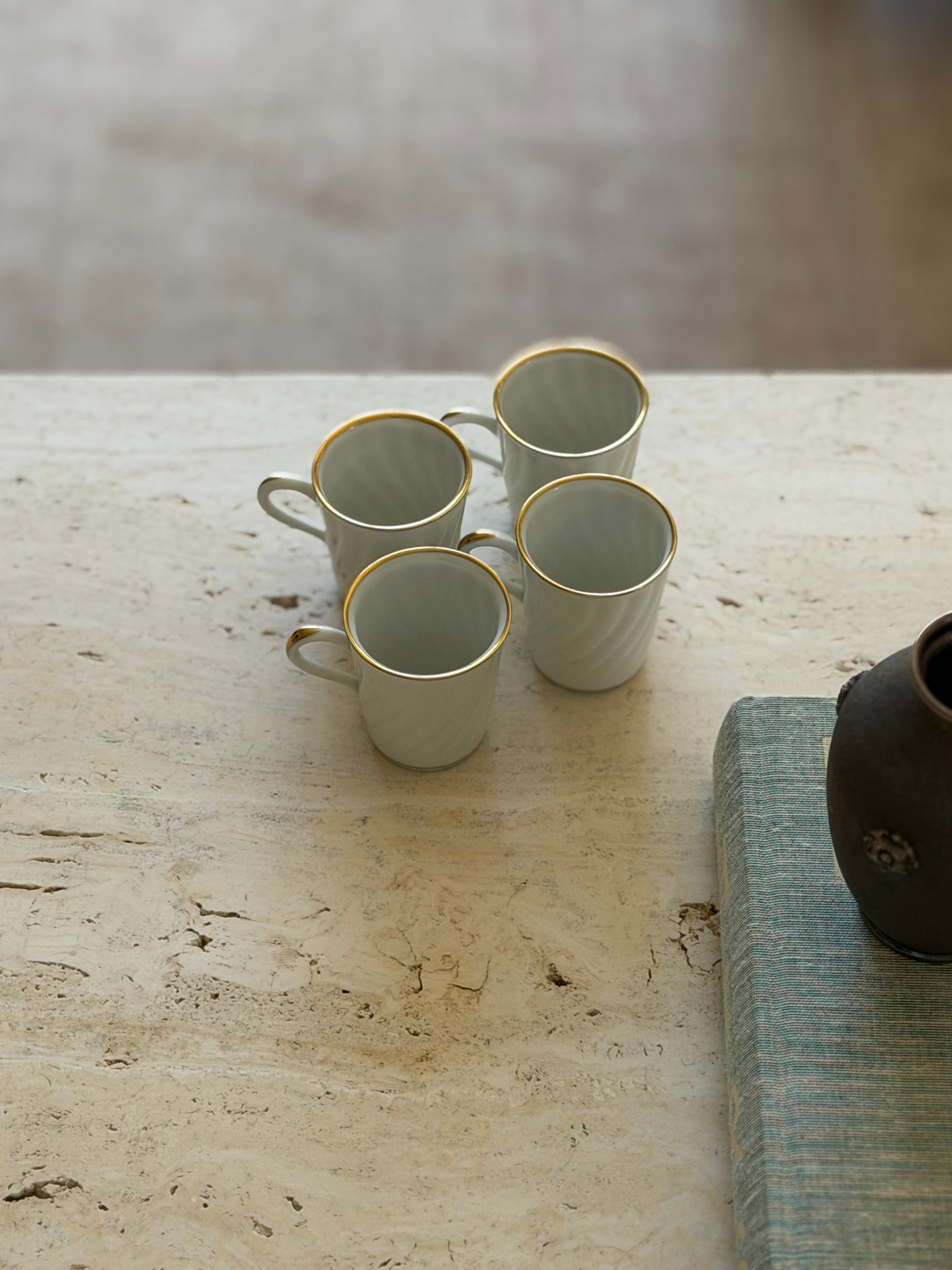 Cartier Limoges Porcelain Demitasse Espresso Cups Set of 4