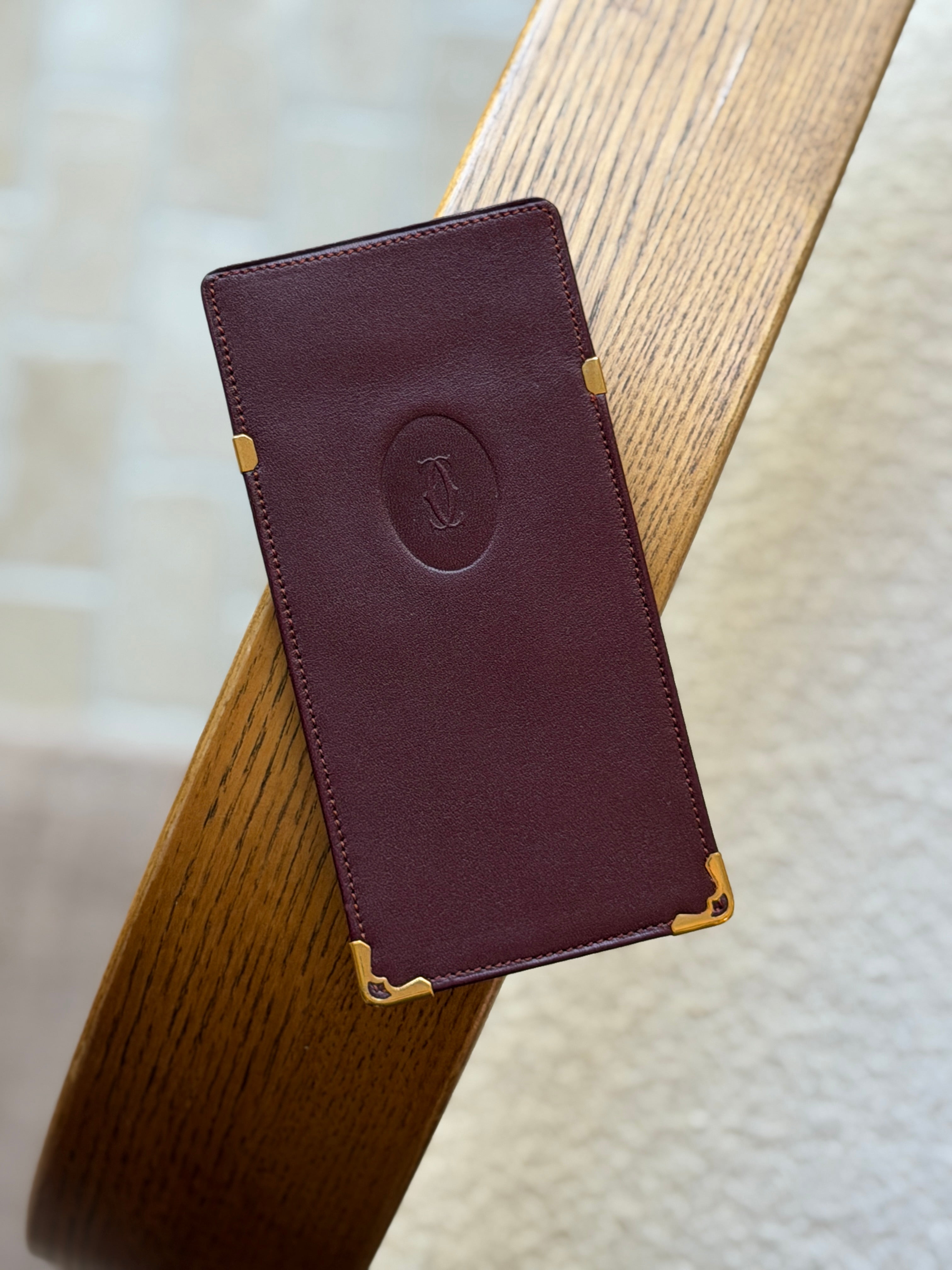 Cartier Must de Cartier Bordeaux Leather Sunglasses Case | Collectors Gene