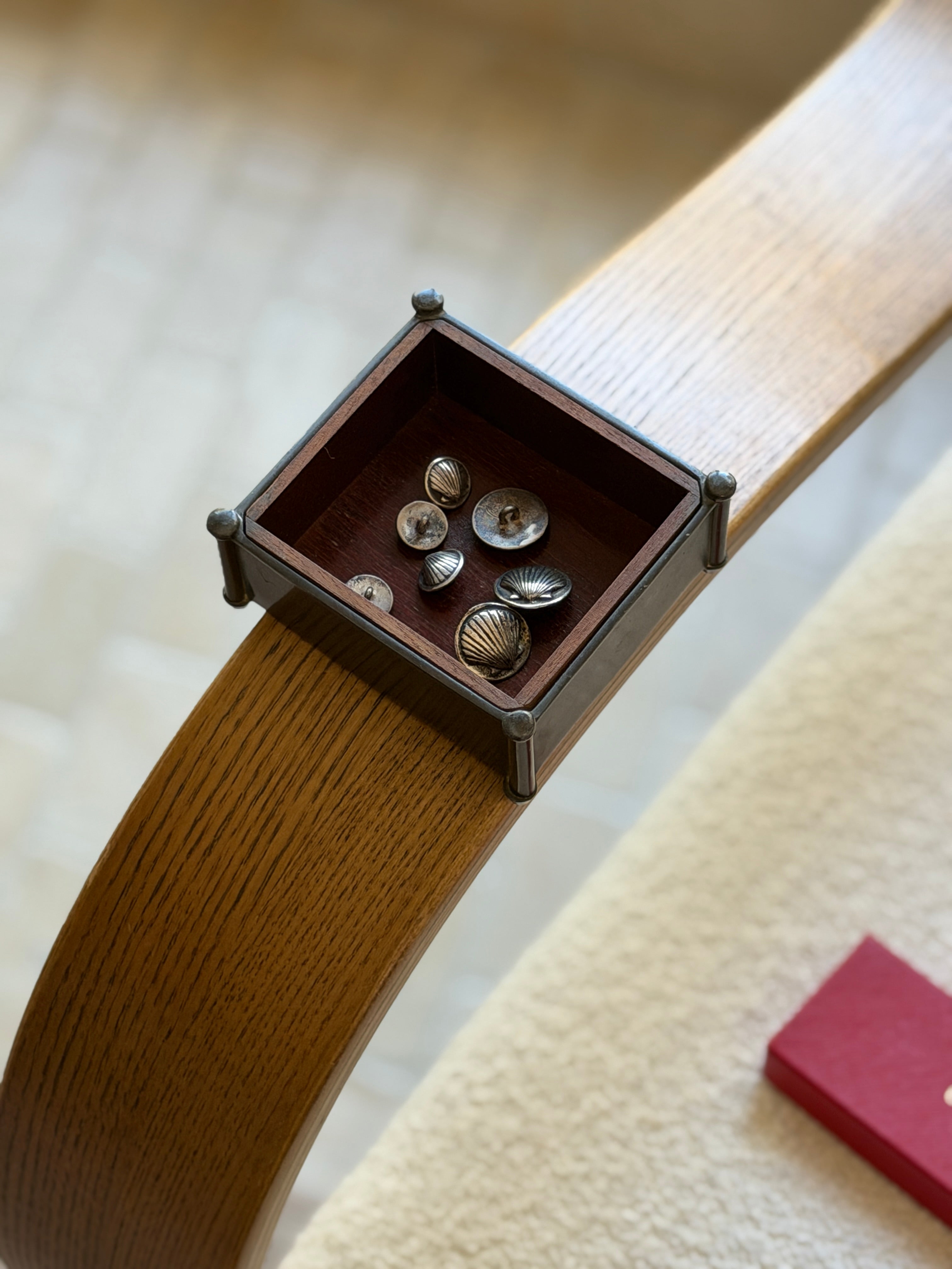 Cartier Sterling Silver Shell Button Set in Original Cartier Box