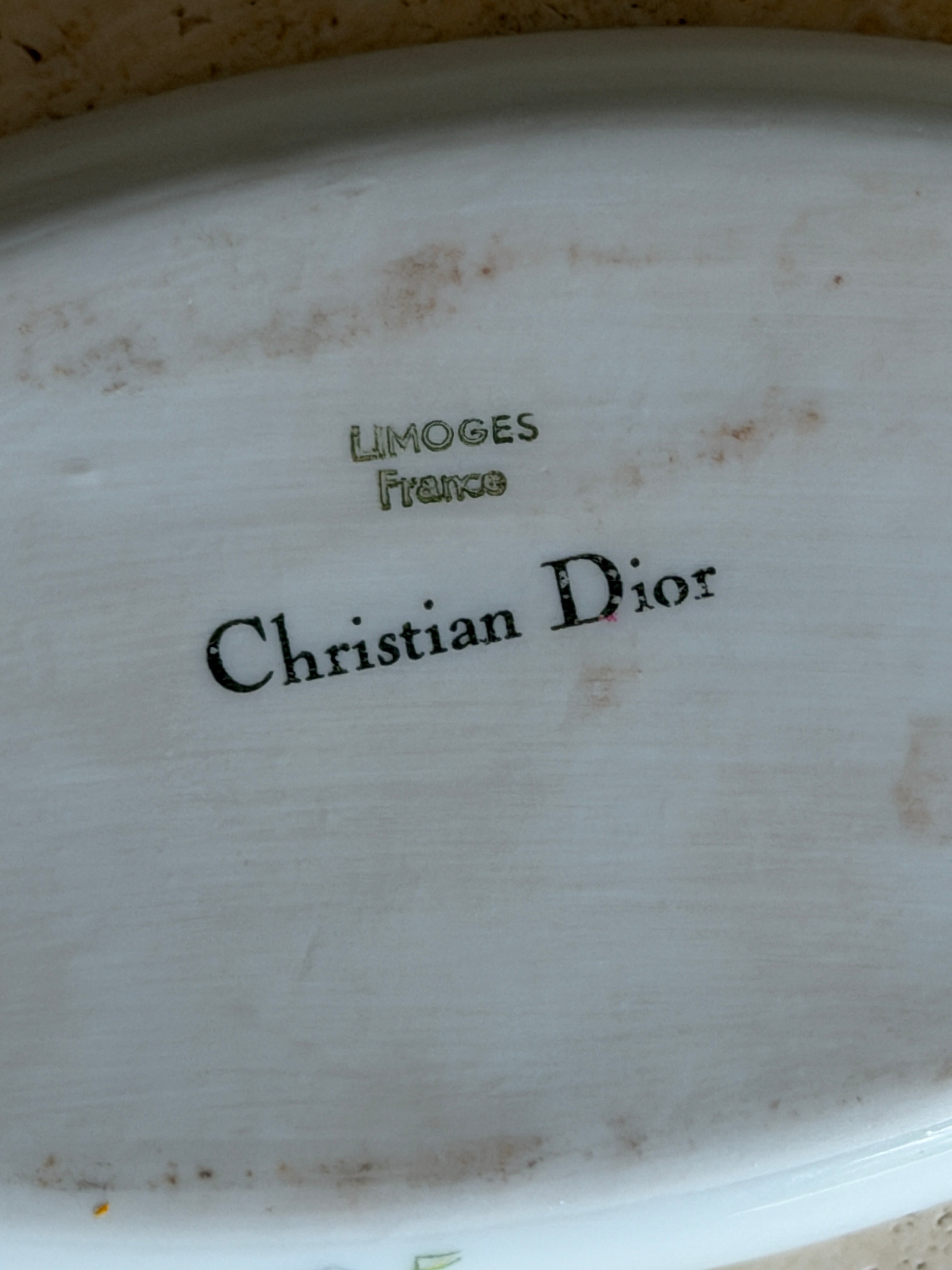 Christian Dior Limoges Floral Porcelain Trinket Tray Ring Dish | Collectors Gene