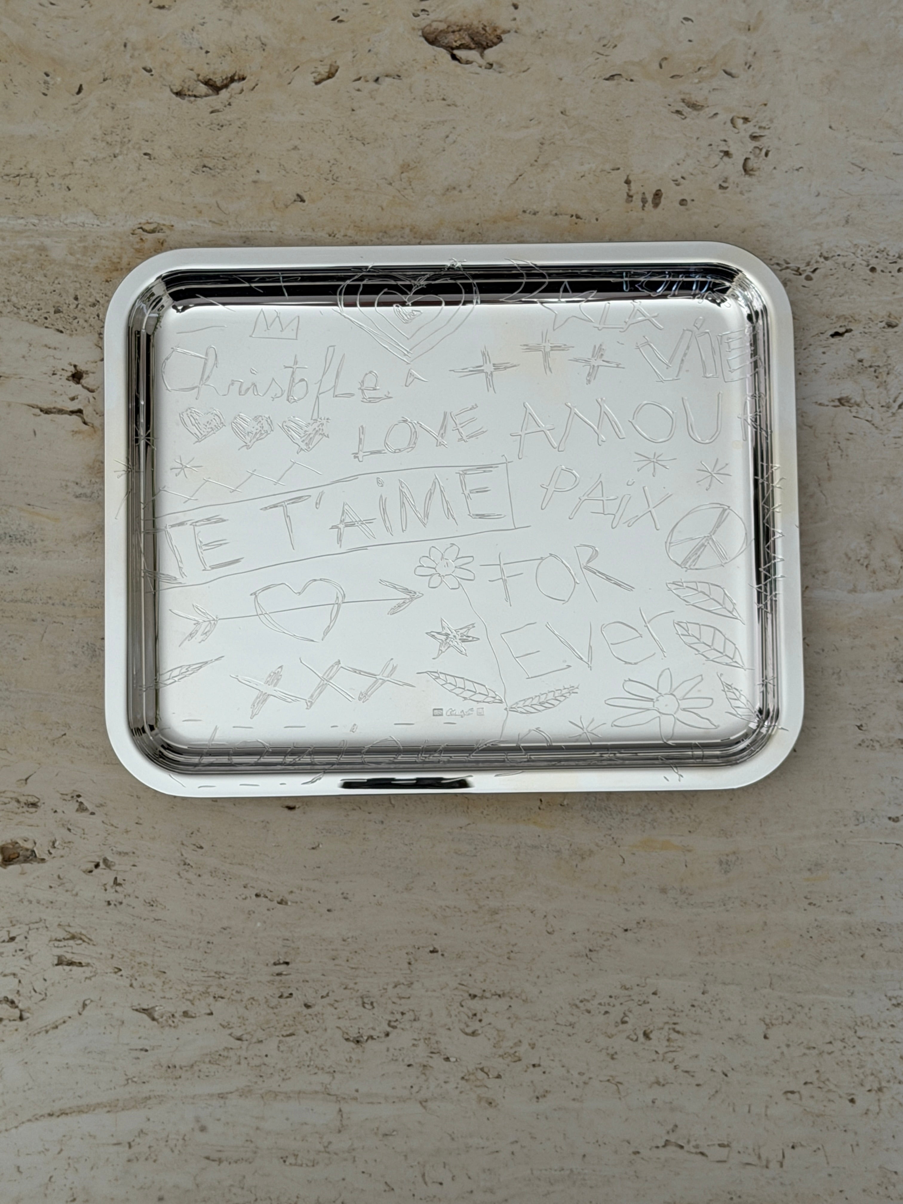 Christofle Graffiti Silver-Plated Rectangular Tray | Collectors Gene
