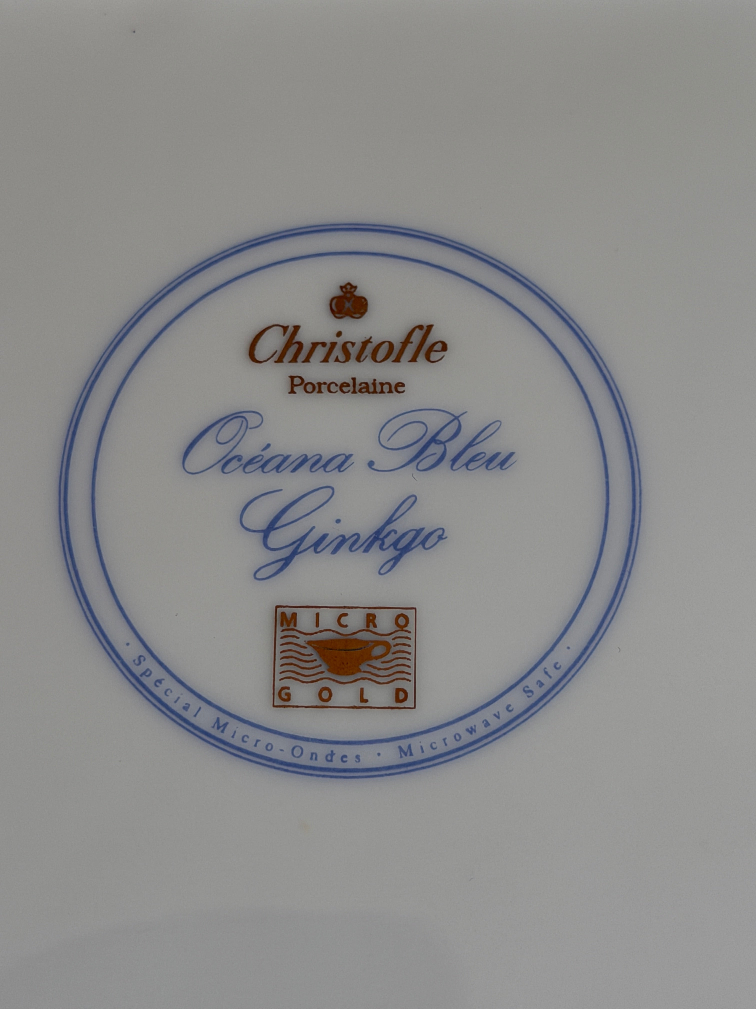Christofle Oceana Blue Gingko Porcelaine Vide Poche Tray | Collectors Gene