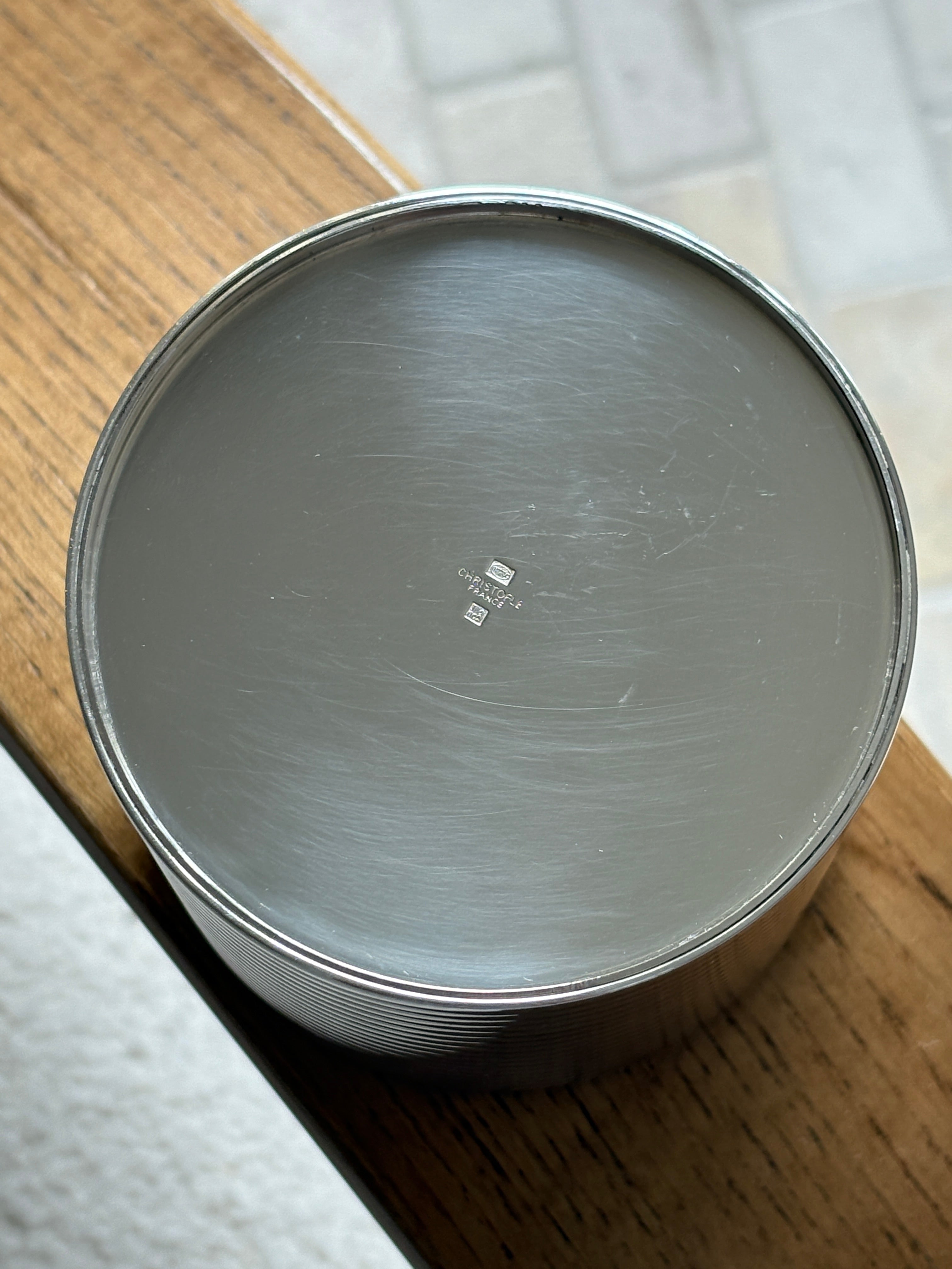 Christofle Talisman Cylindrical Box with Chinese Lacquer Handle | Collectors Gene