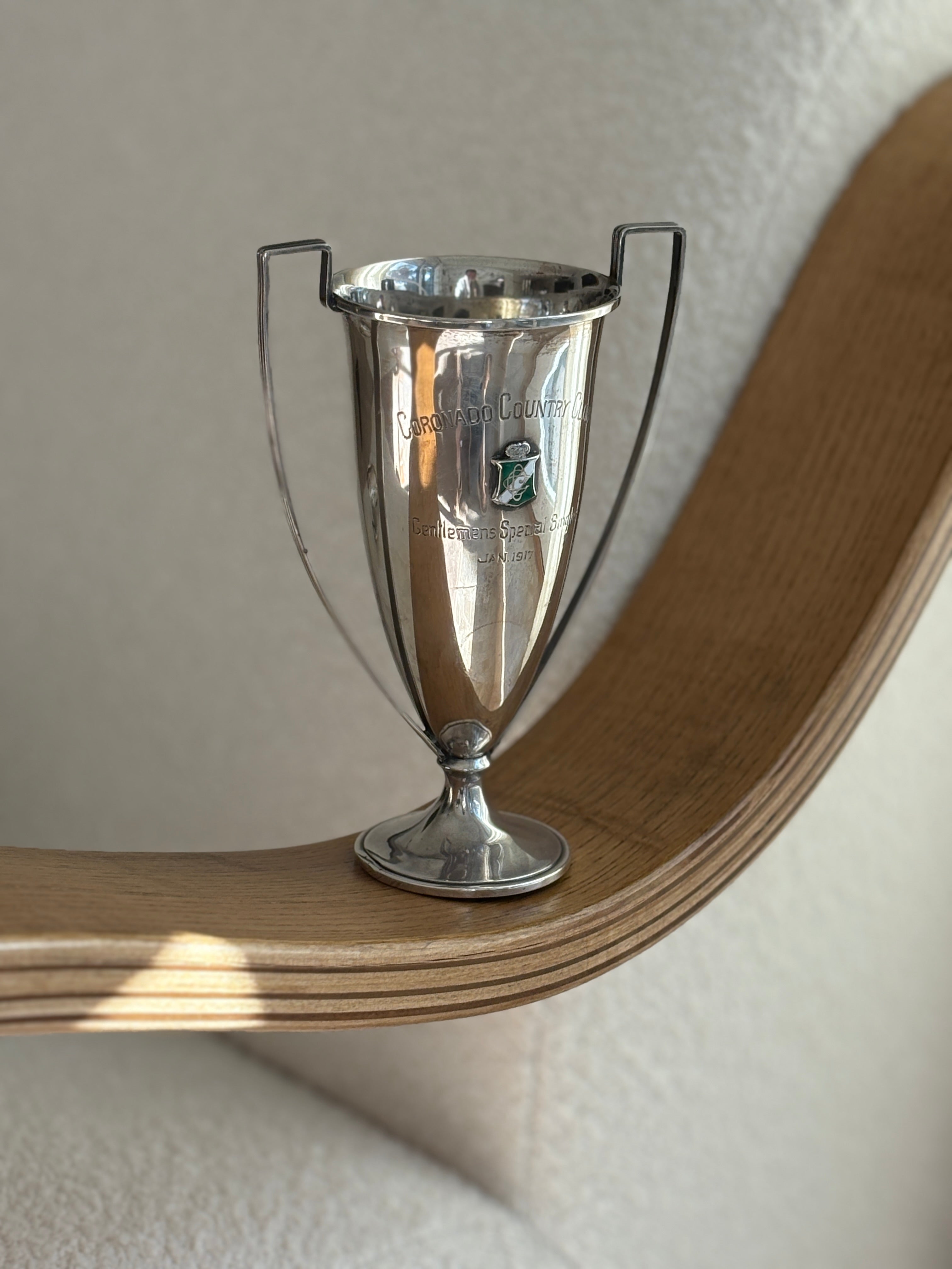 Coronado Country Club Tennis Trophy – Sterling Silver & Enamel, c. 1917 | Collectors Gene