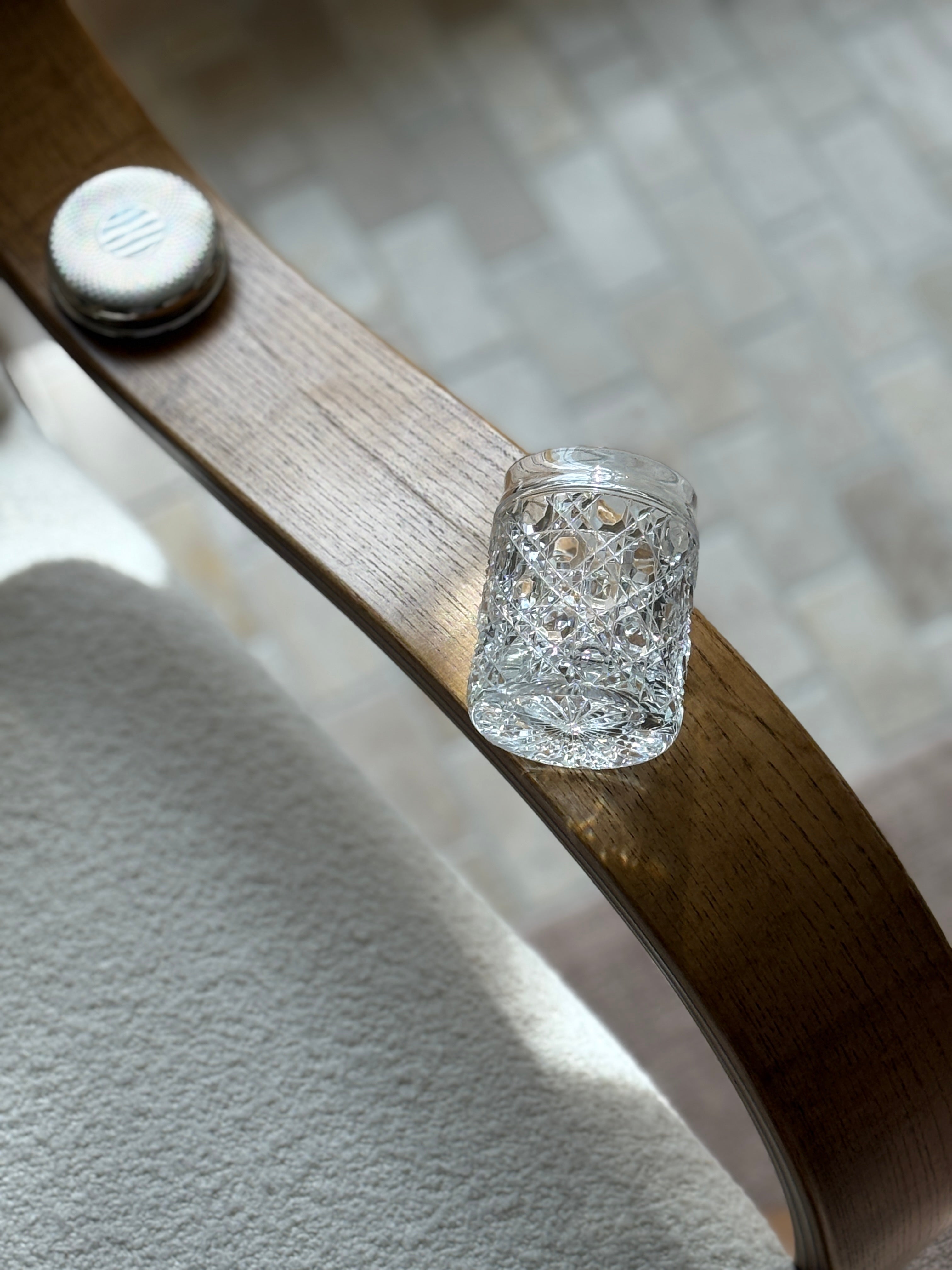 Crystal & Sterling Silver Guilloche Engine Turned Lidded Jar - Birmingham | Collectors Gene