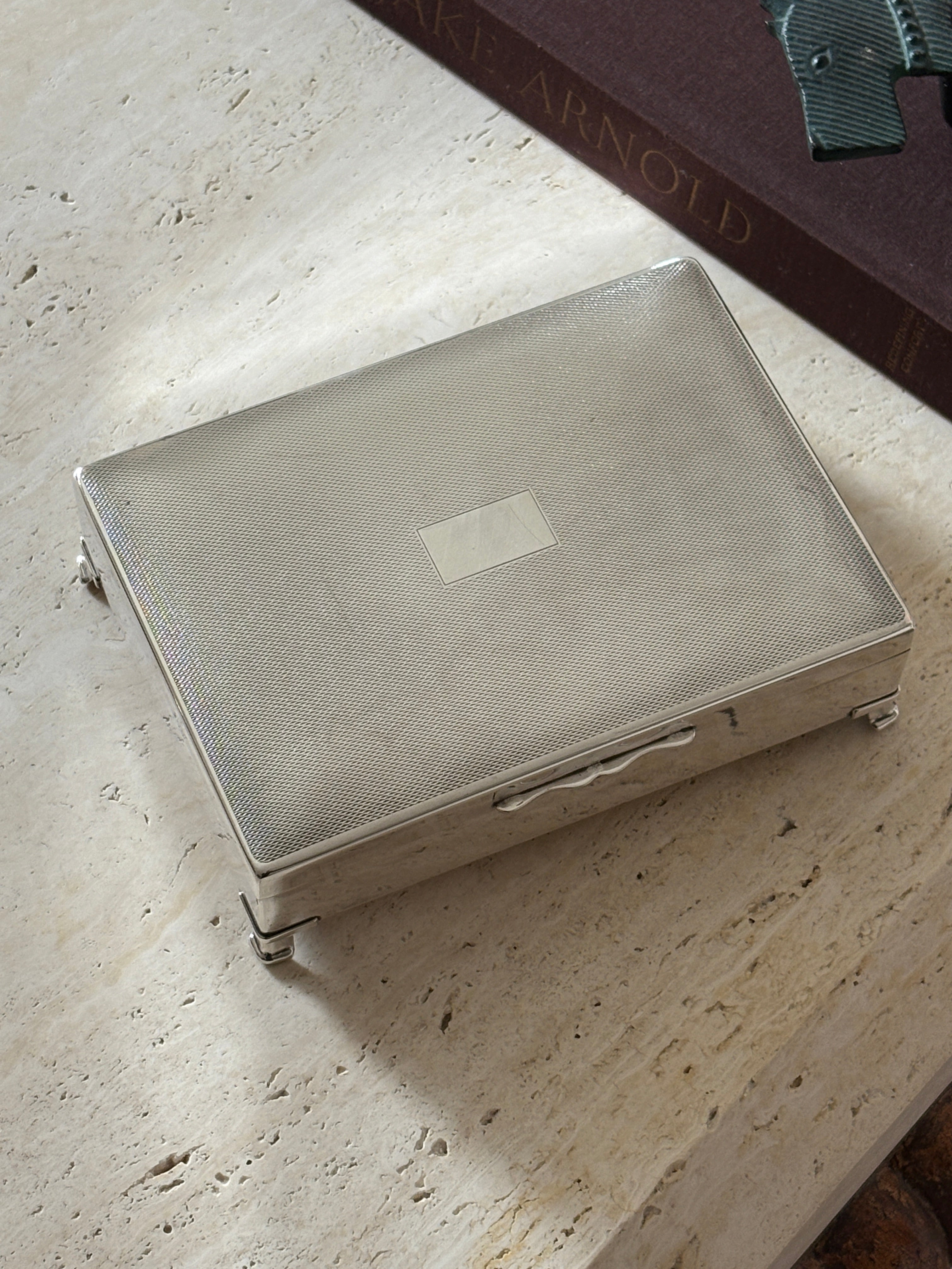 English Engine Turned Footed Humidor Box | Collectors Gene