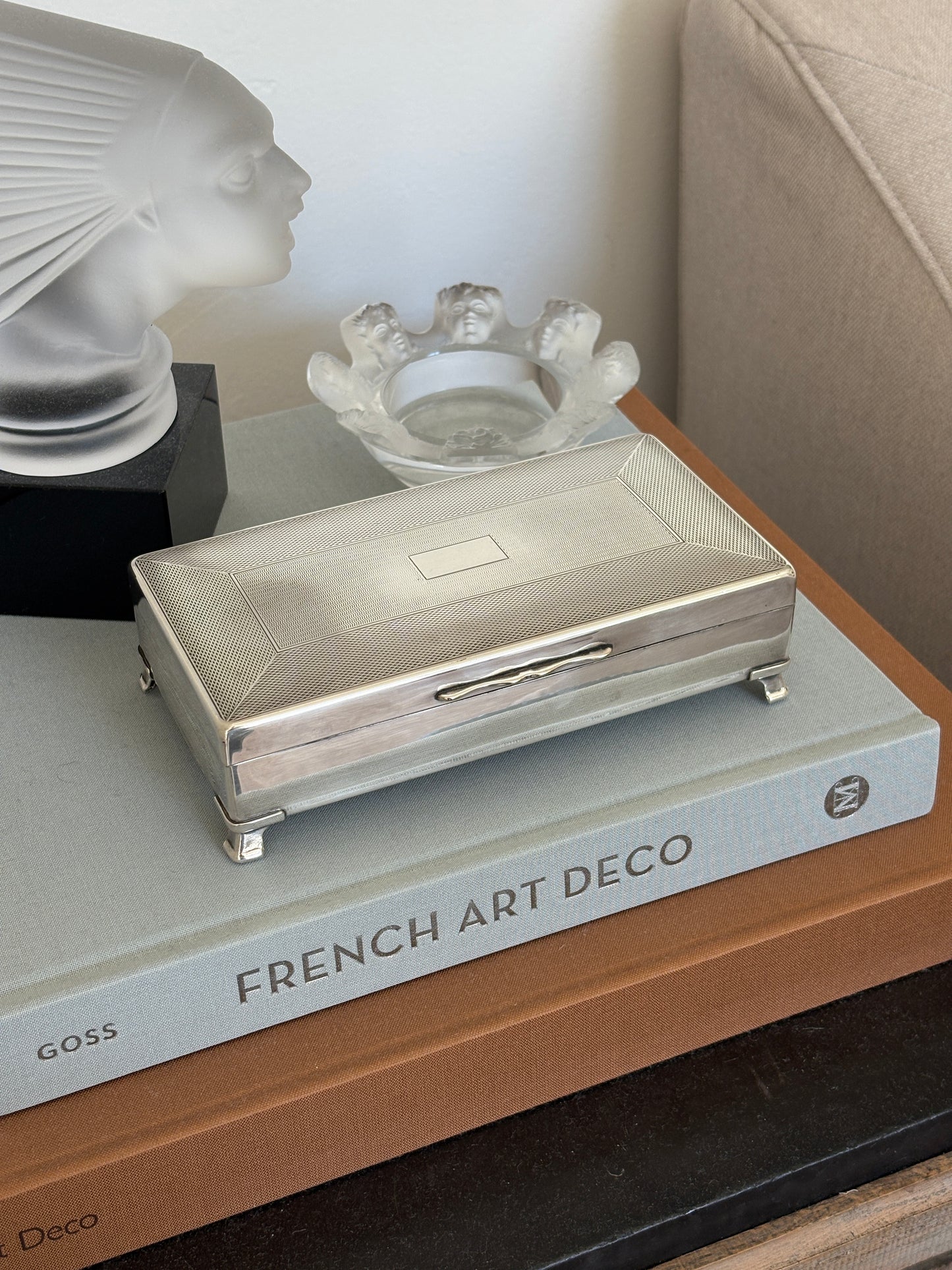 English Engine Turned Guilloché Humidor Box | Collectors Gene Vintage Finds