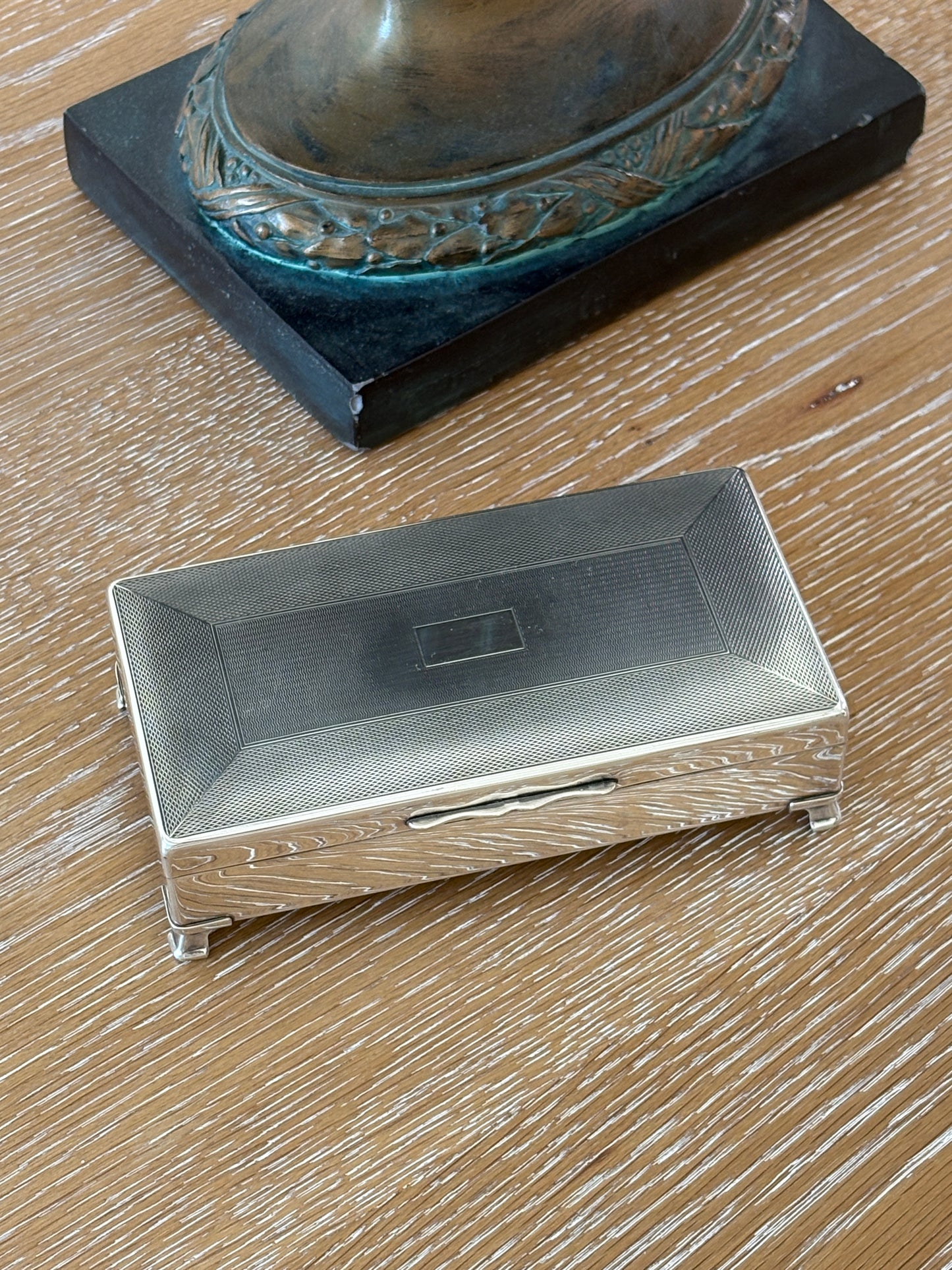 English Engine Turned Guilloché Humidor Box | Collectors Gene Vintage Finds