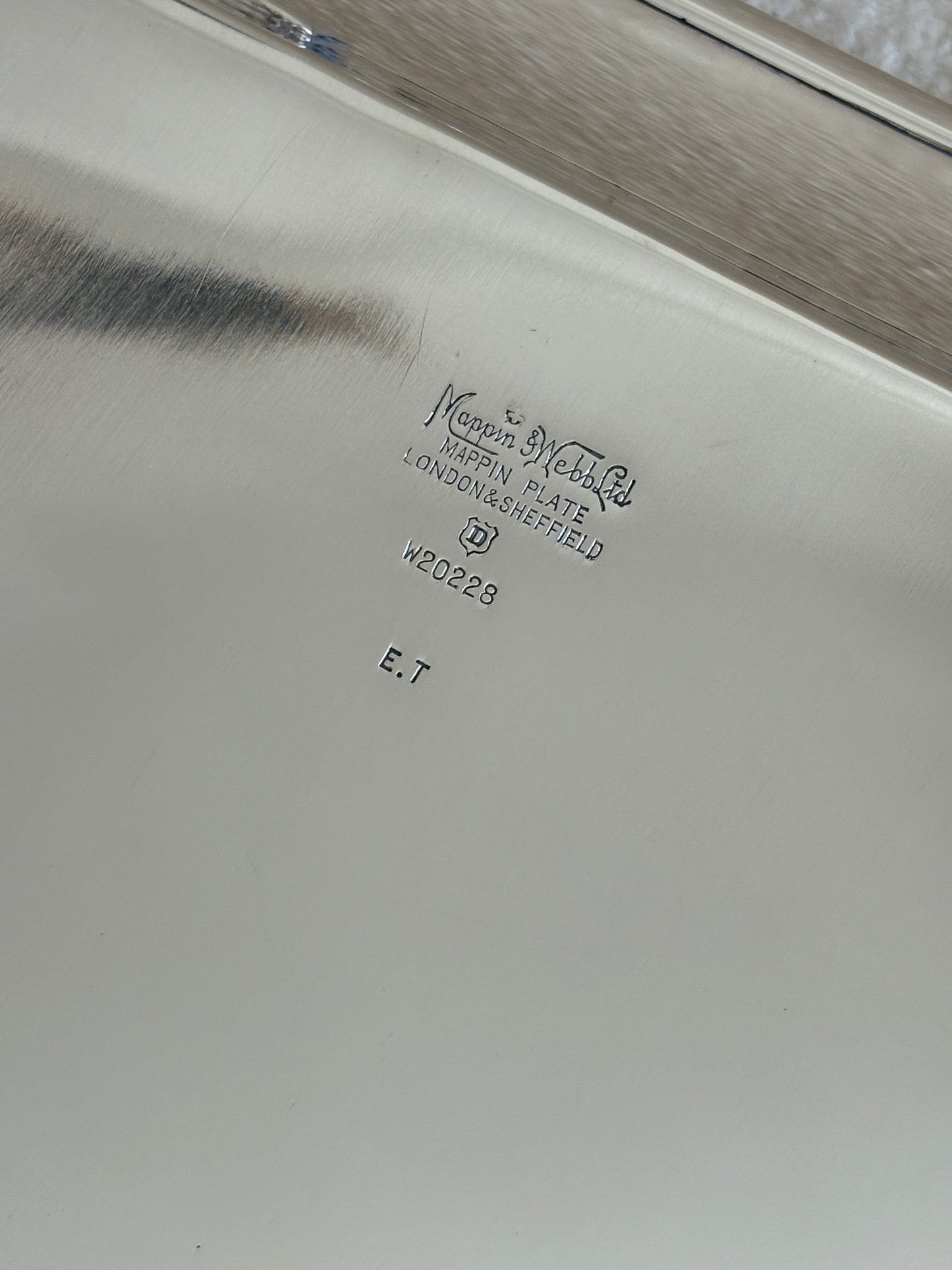 English Hotel Silver Engine Turned Vintage Tray | Collectors Gene