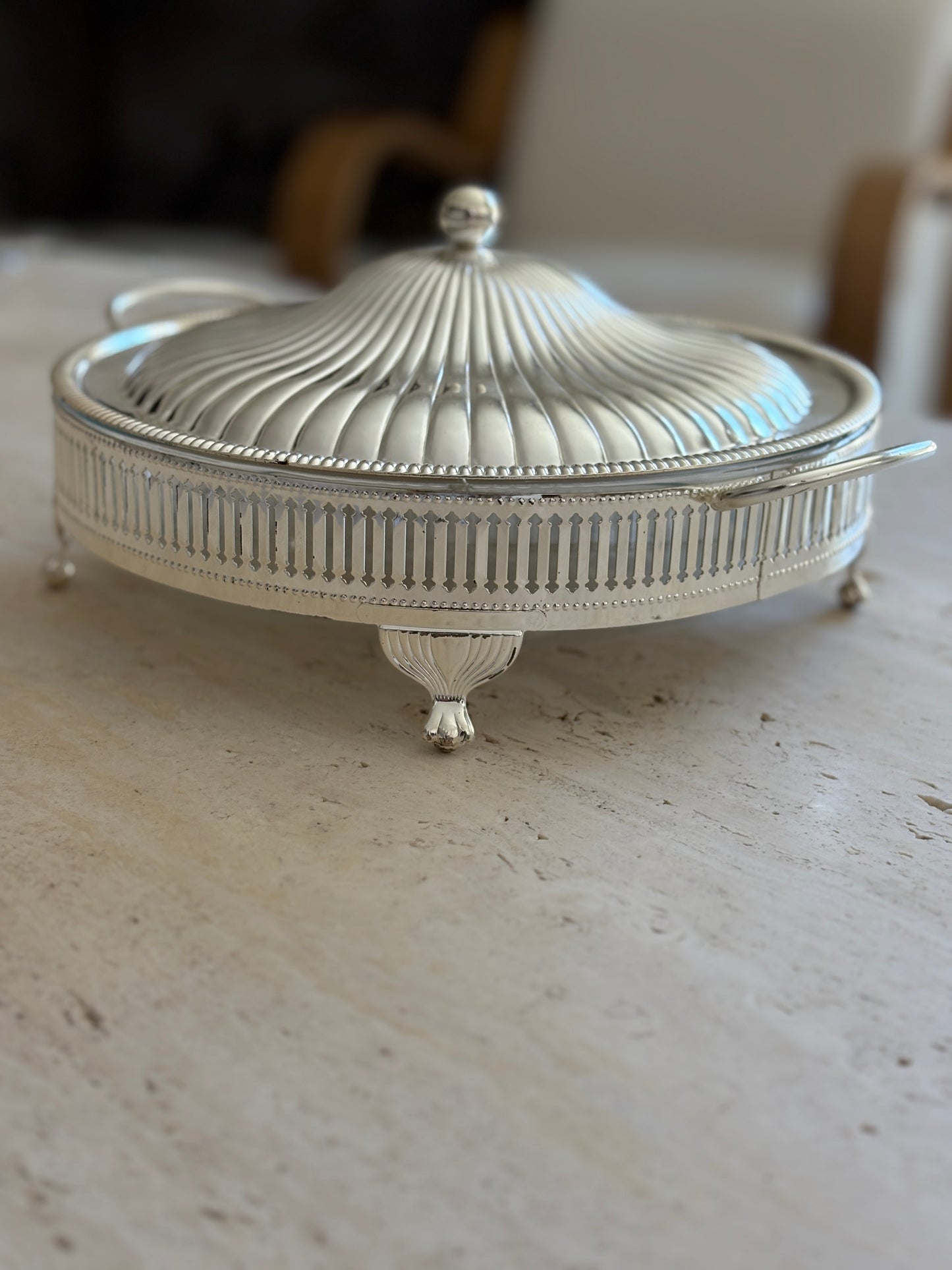 English Silver-Plated Pyrex Serving Dish | Rare & Collectible at Collectors Gene