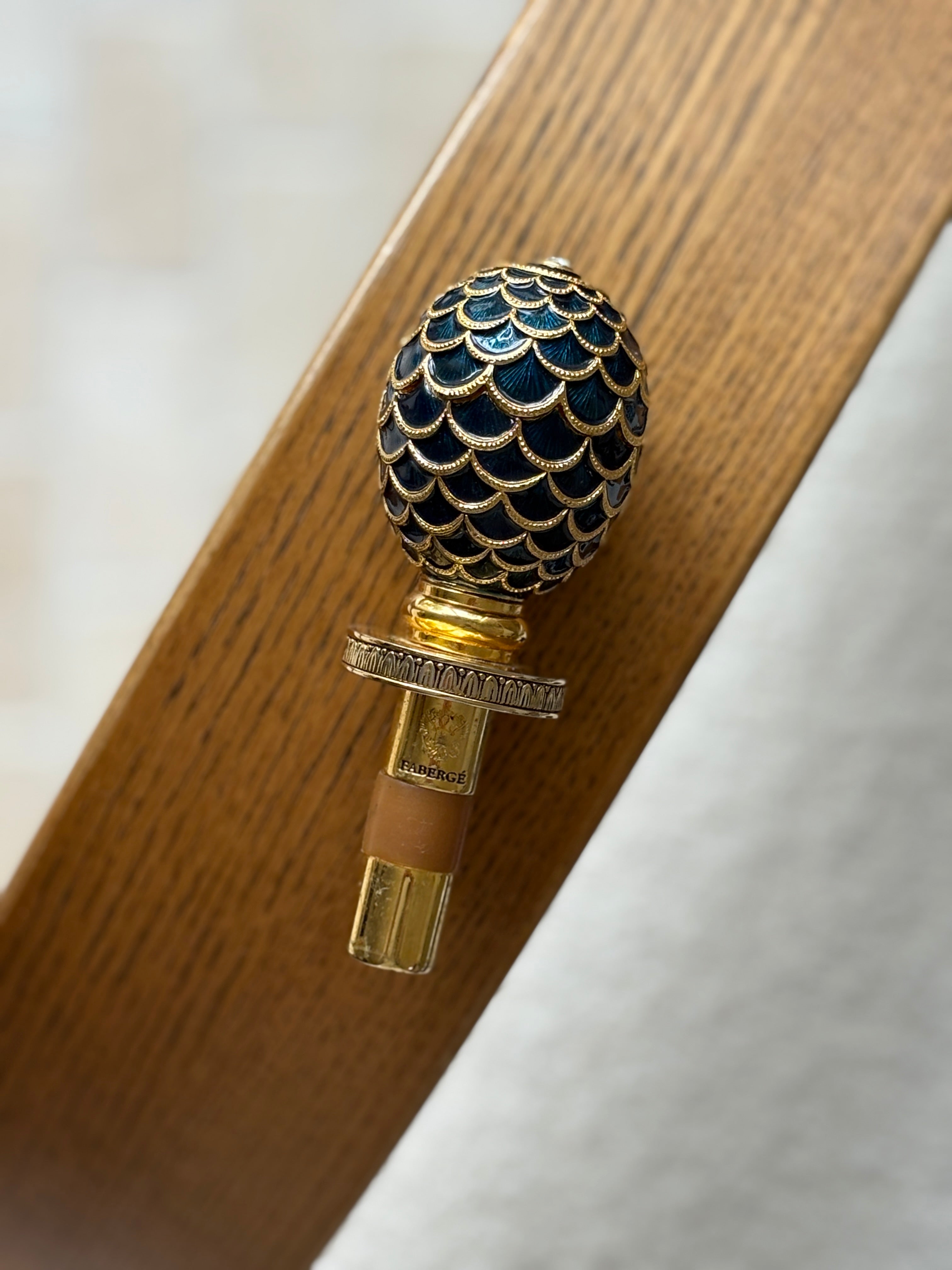 Fabergé Blue Enamel Egg Bottle Stopper | Collectors Gene