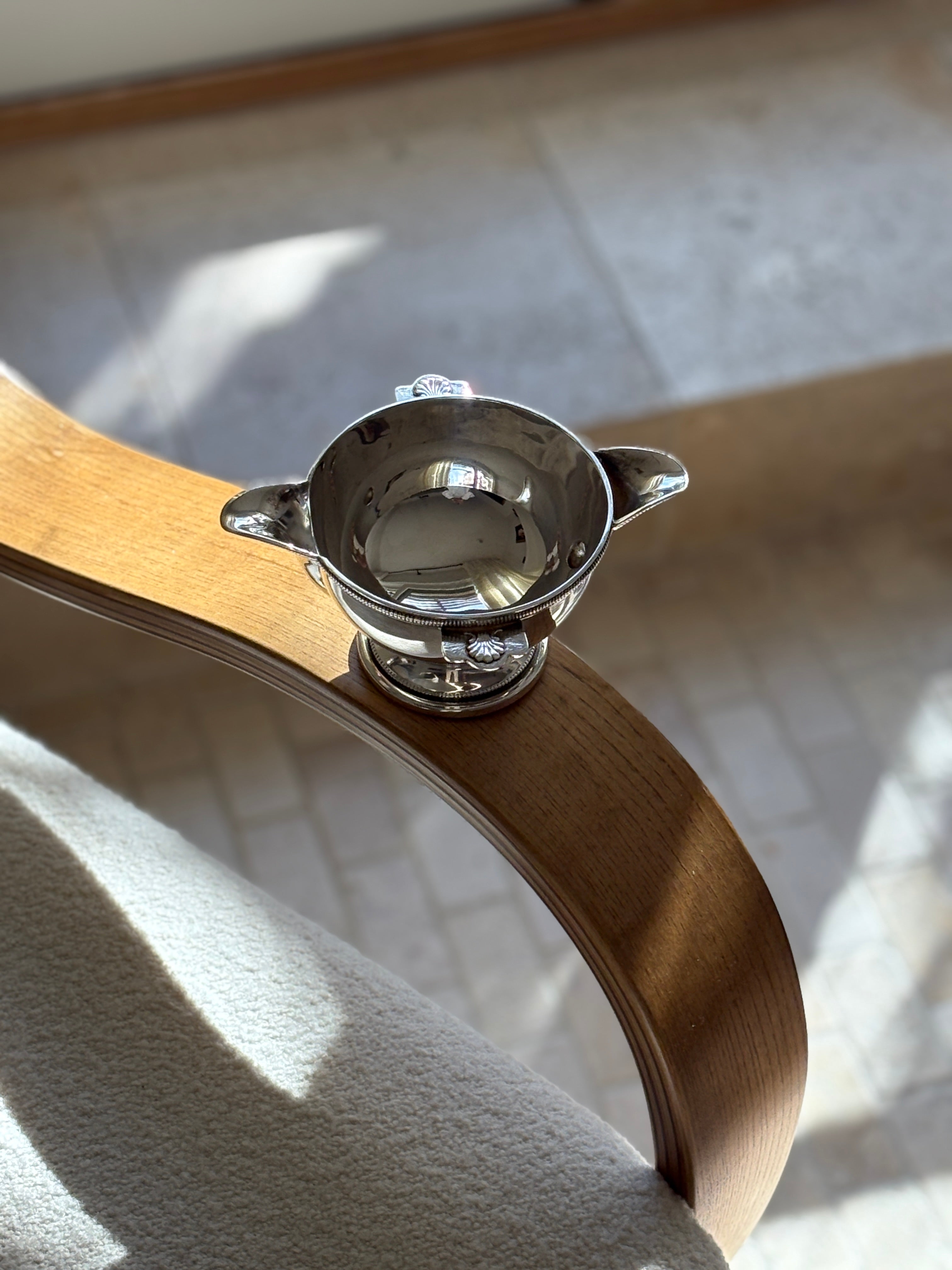 French Silverplated Sauce Bowl with Dual Spouts & Shell Handles | Collectors Gene