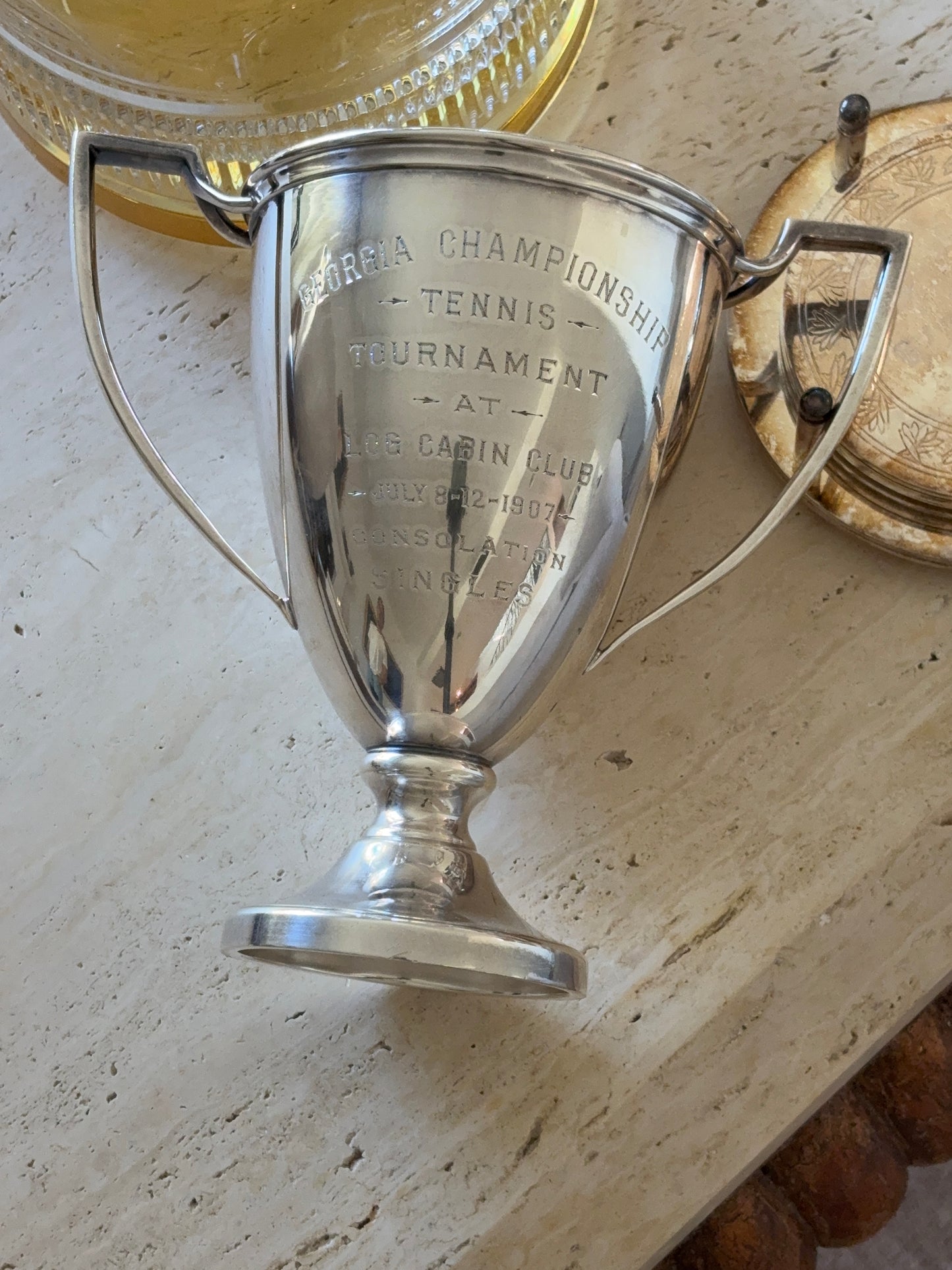 Georgia Log Cabin Club Silver-Plated 1907 Tennis Trophy | Collectors Gene Vintage Shop