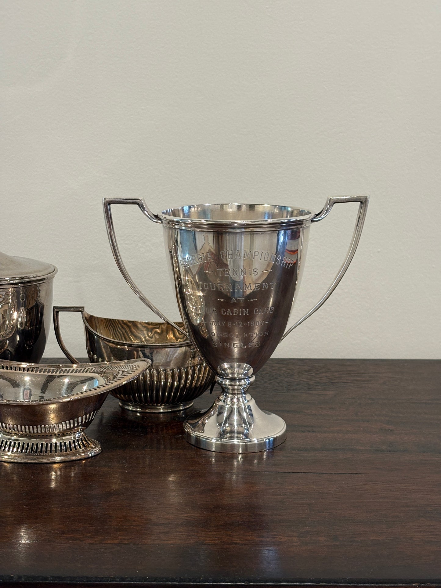 Georgia Log Cabin Club Silver-Plated 1907 Tennis Trophy | Collectors Gene Vintage Shop