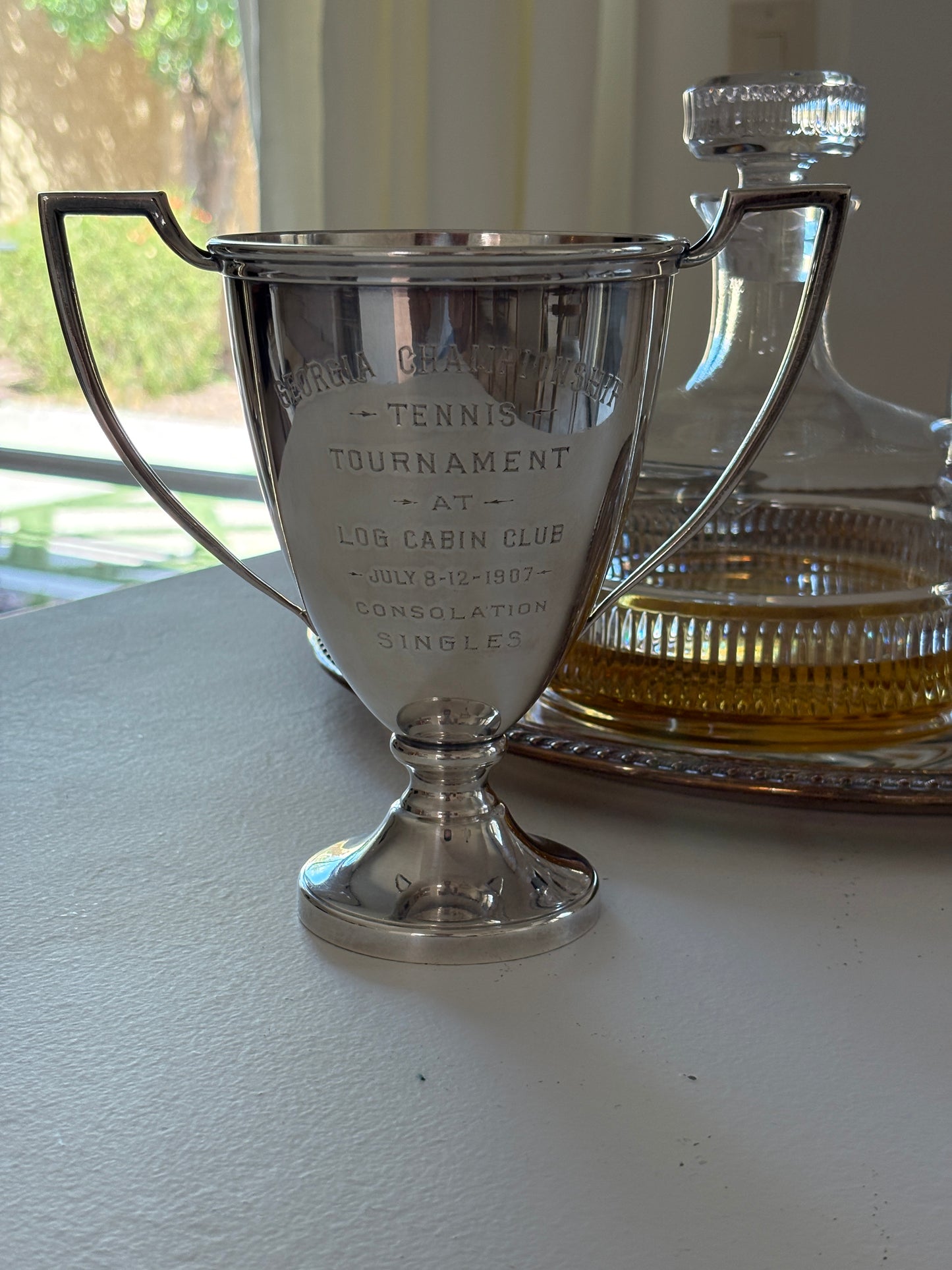 Georgia Log Cabin Club Silver-Plated 1907 Tennis Trophy | Collectors Gene Vintage Shop