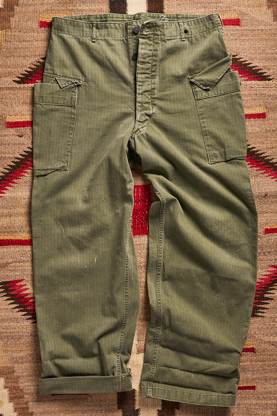 19. Green Herringbone Twill Pants – Collectors Gene