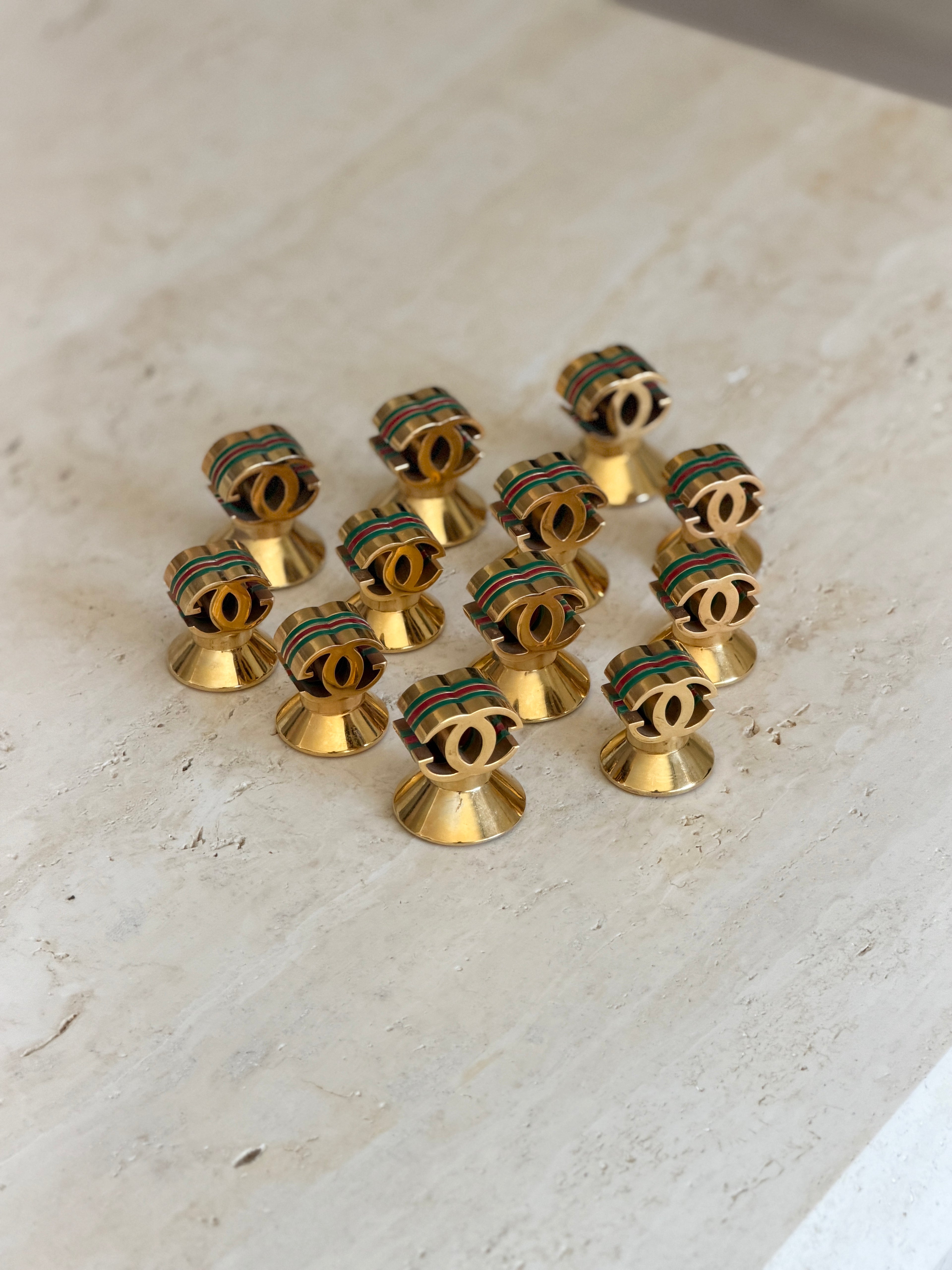 Gucci GG Gilt Brass Paperweight with Web Stripe | Collectors Gene