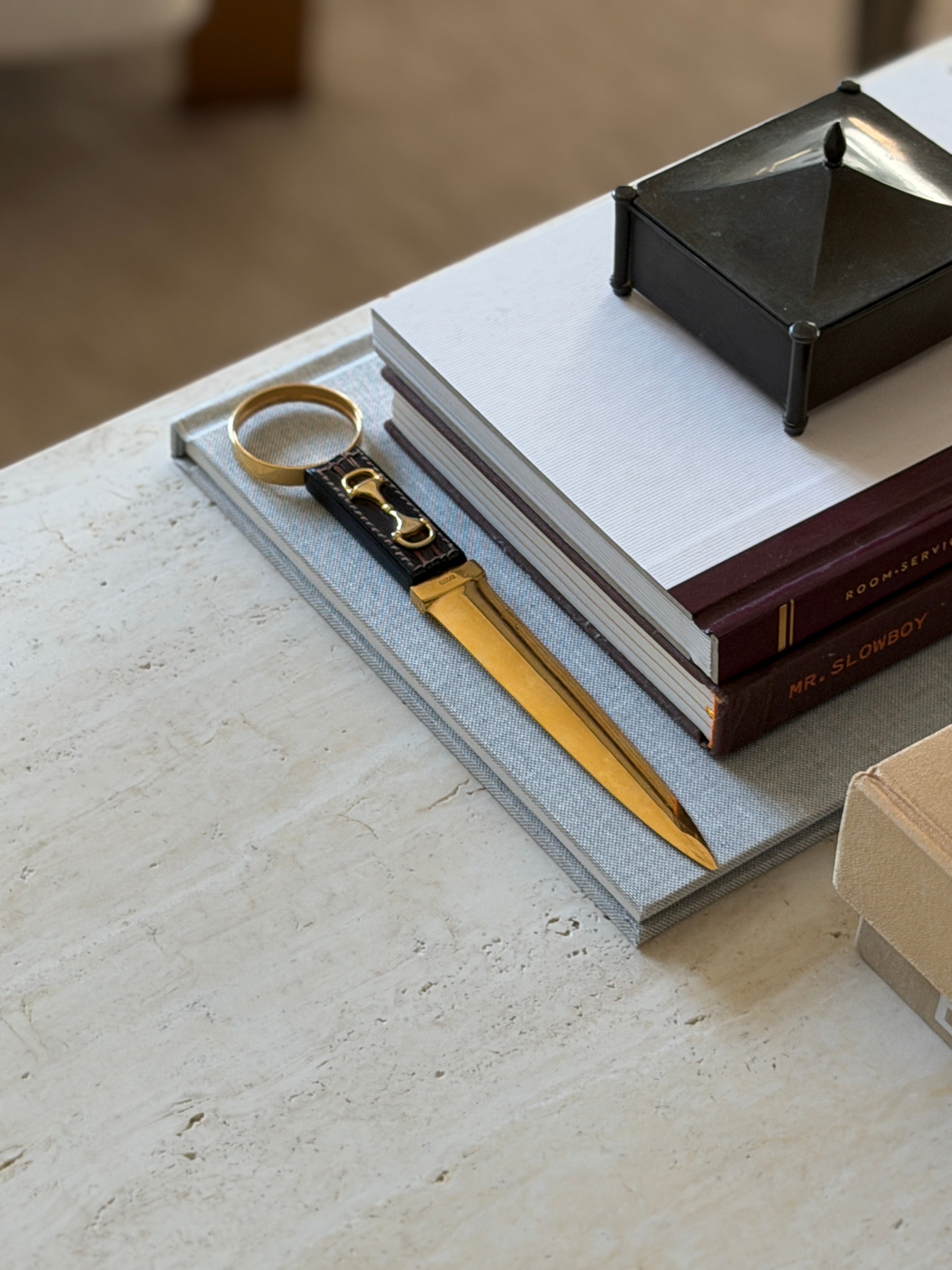 Gucci Horsebit Equestrian Letter Opener in Leather Brass | Collectors Gene