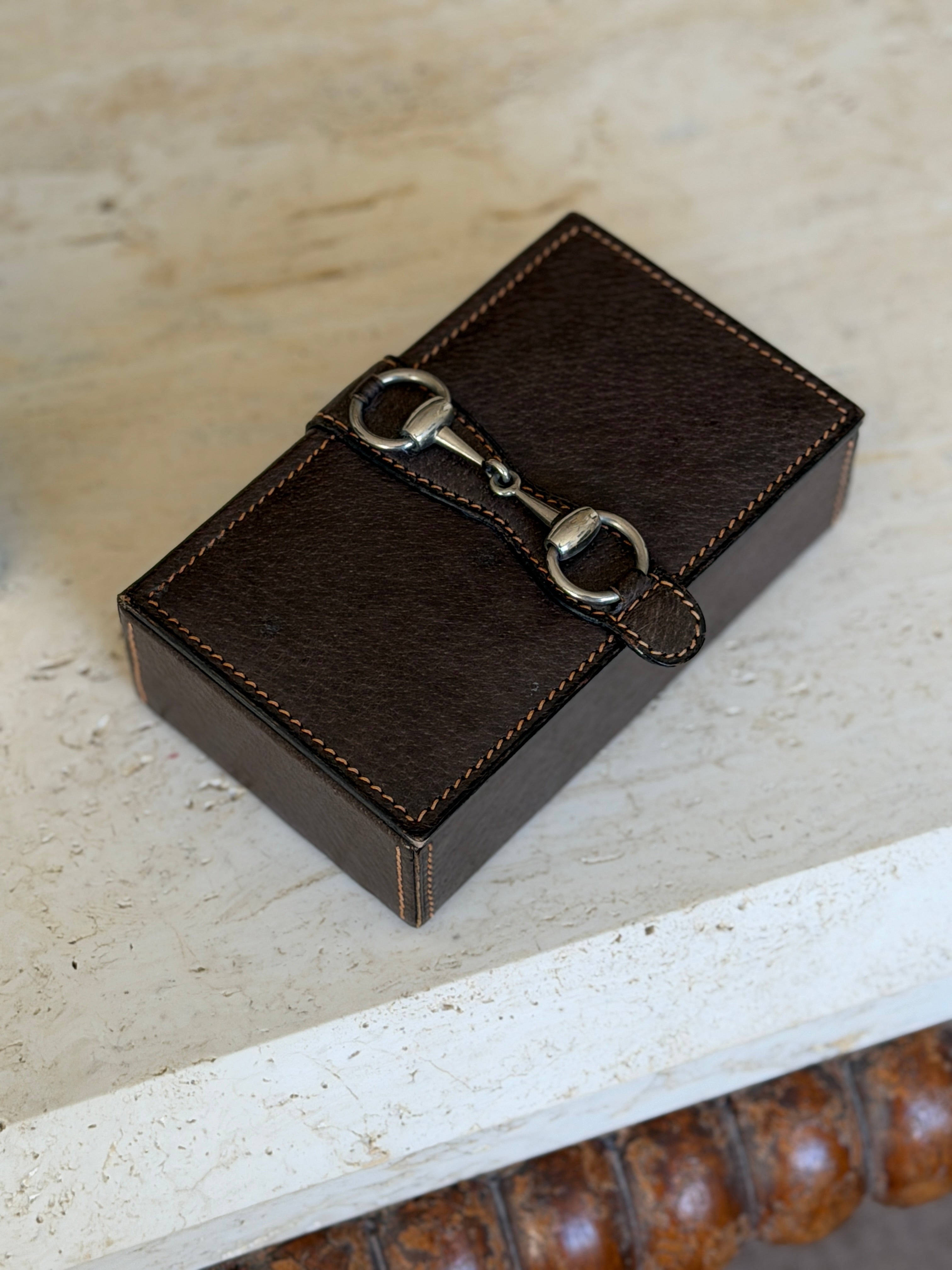 Gucci Leather Equestrian Snaffle Bit Keepsake Box - Italy c.1980 | Collectors Gene
