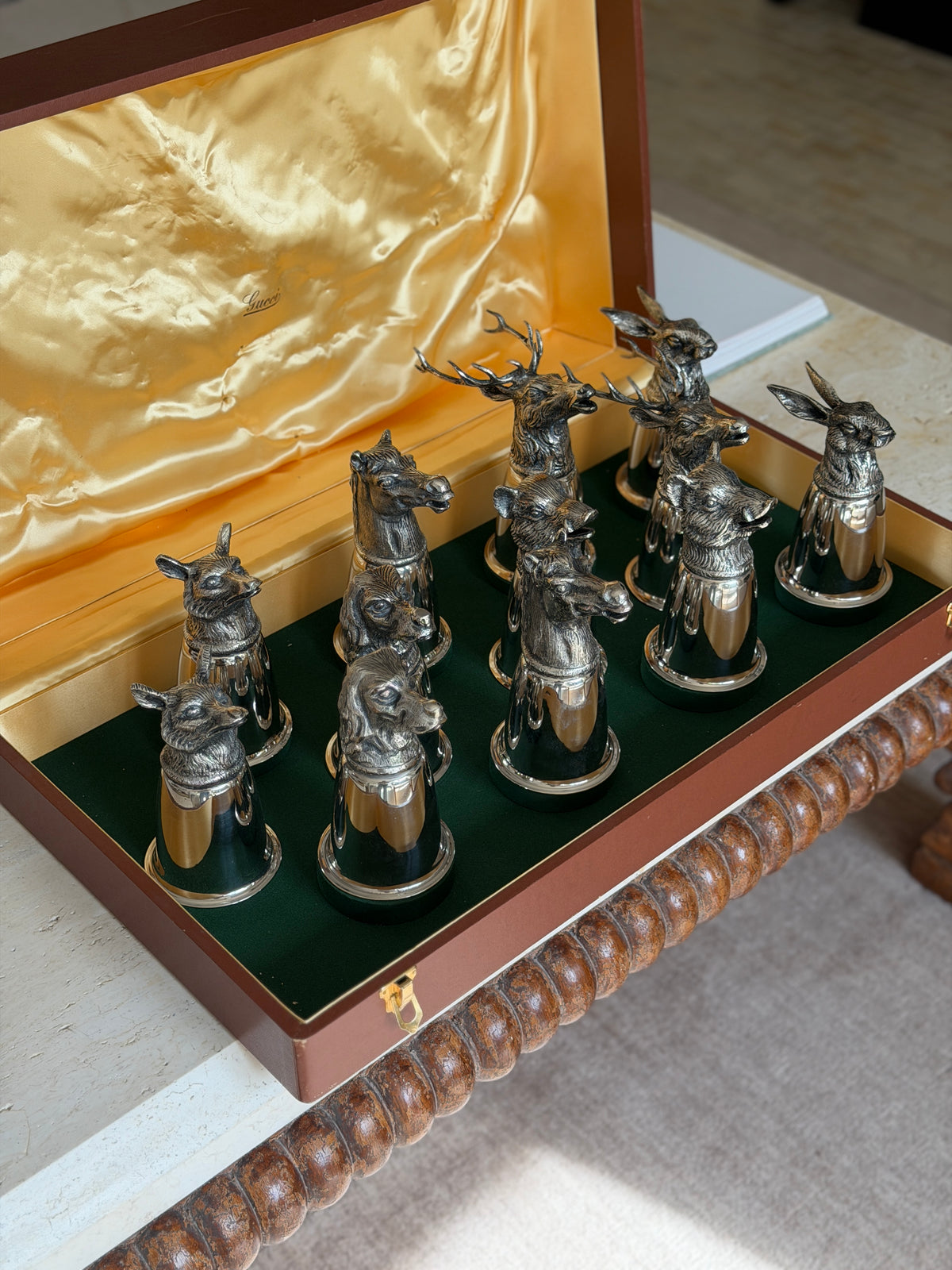 Gucci Stirrup Cup Set of 12 in Fitted Display Box - Italy, c.1970