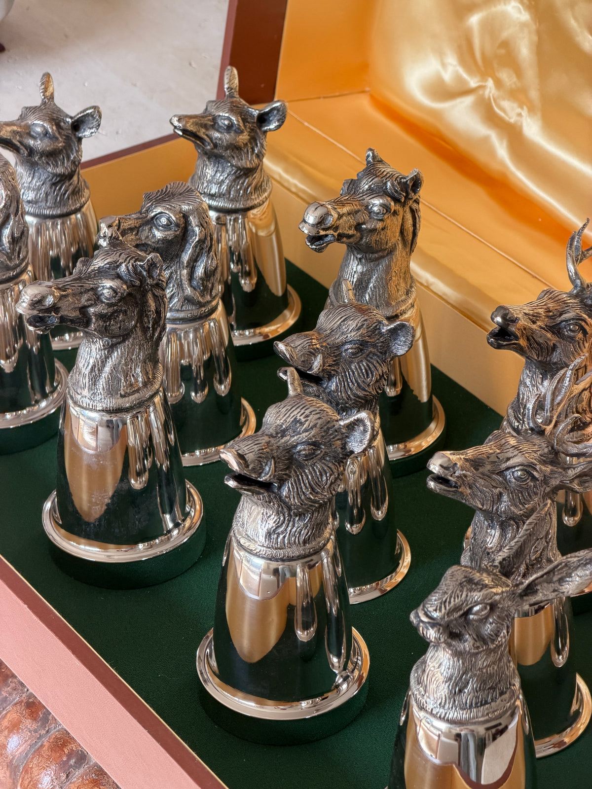 Gucci Stirrup Cup Set of 12 in Fitted Display Box - Italy, c.1970