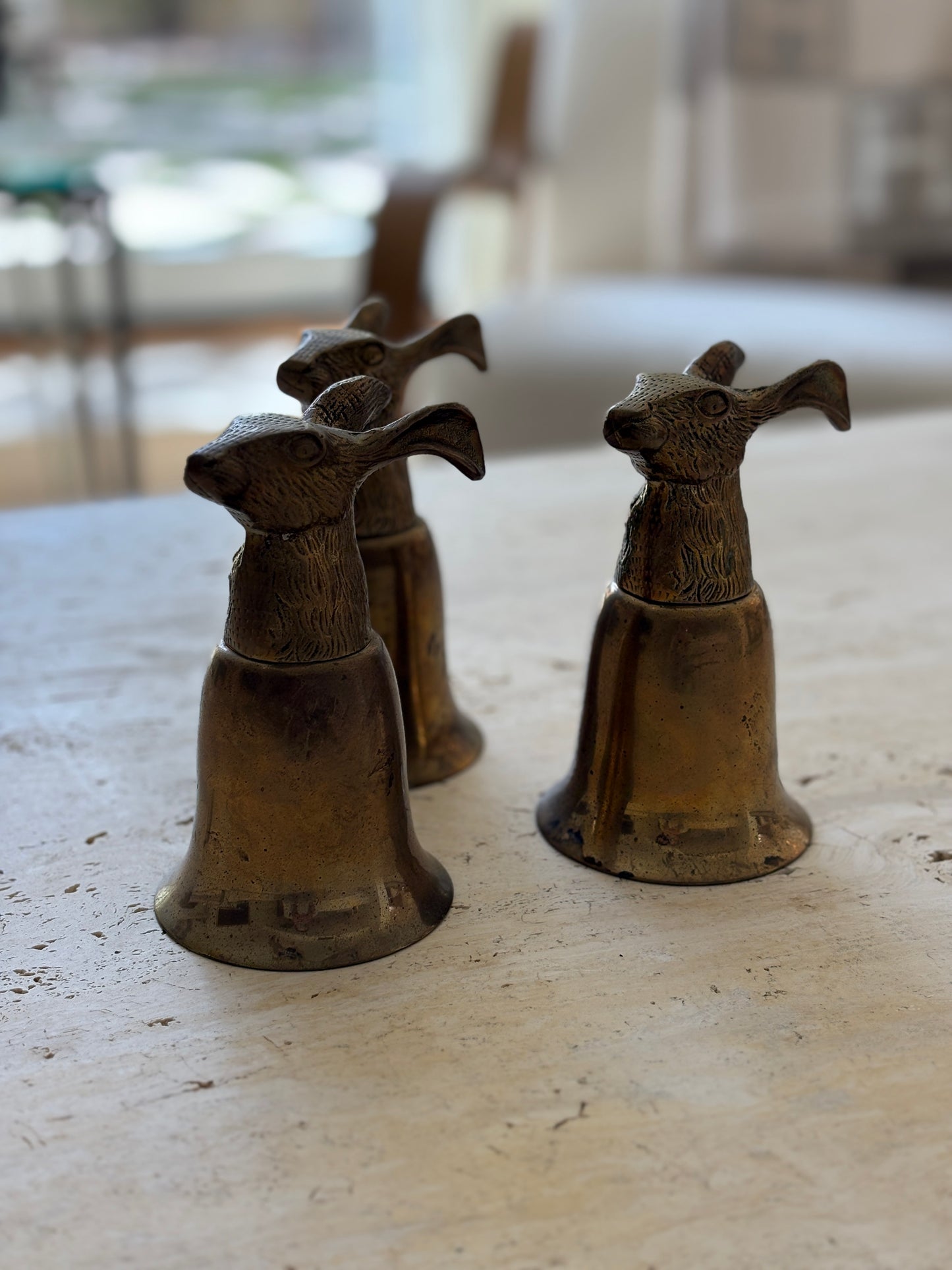 Hare Rabbit Brass Stirrup Cup Set | Collectors Gene Vintage Store