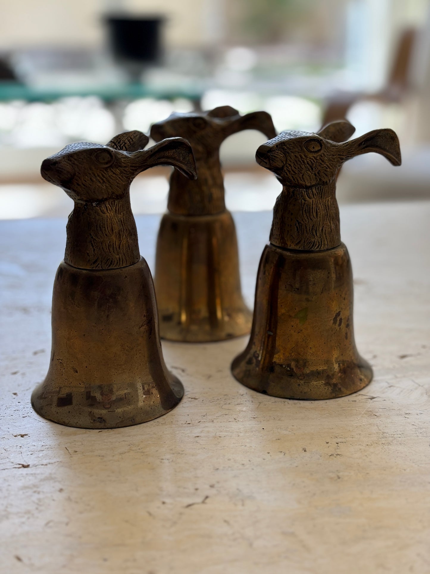 Hare Rabbit Brass Stirrup Cup Set | Collectors Gene Vintage Store