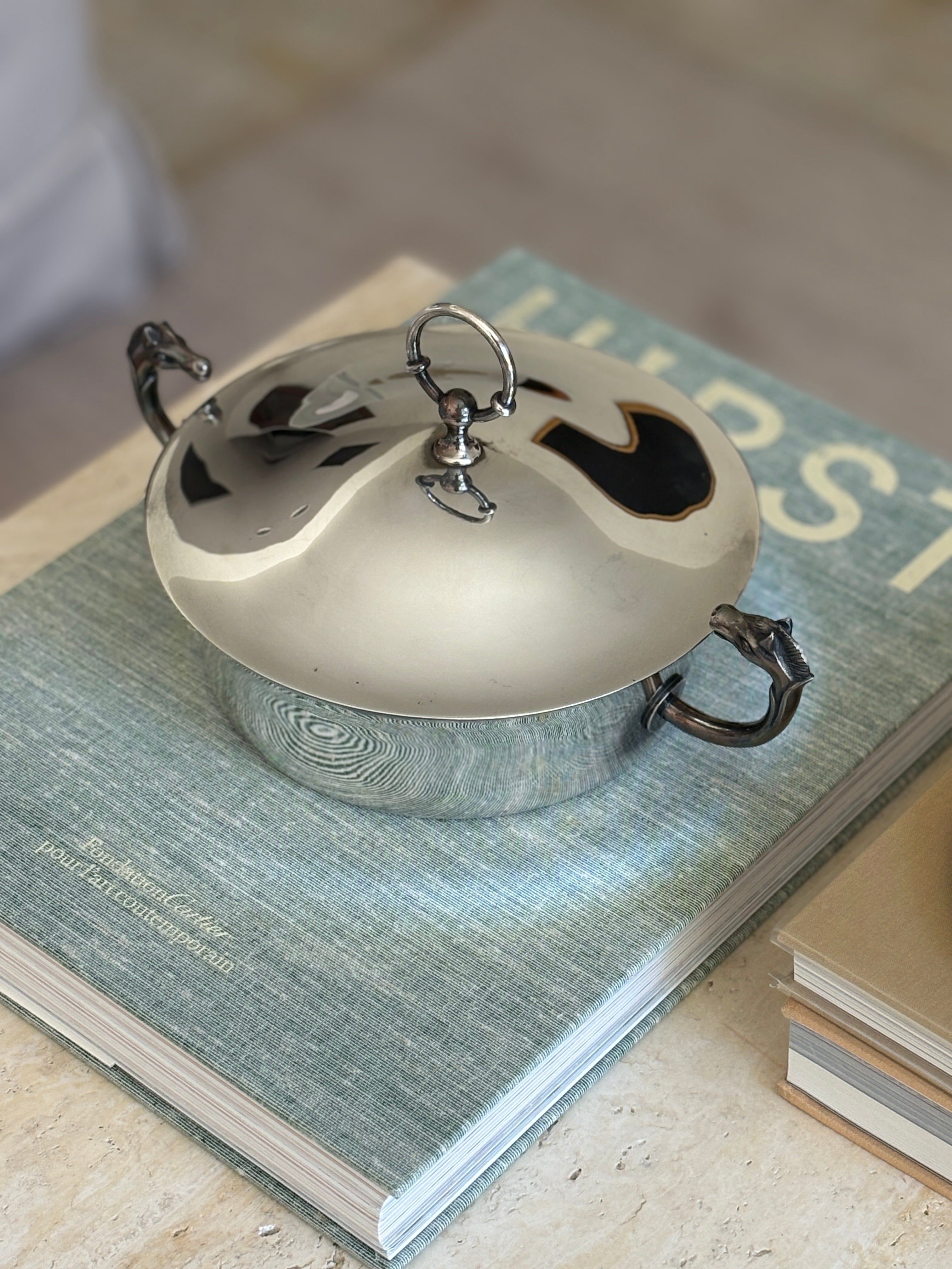 Hermes Horse Head Horse Bit Covered Dish France 1960s | Collectors Gene