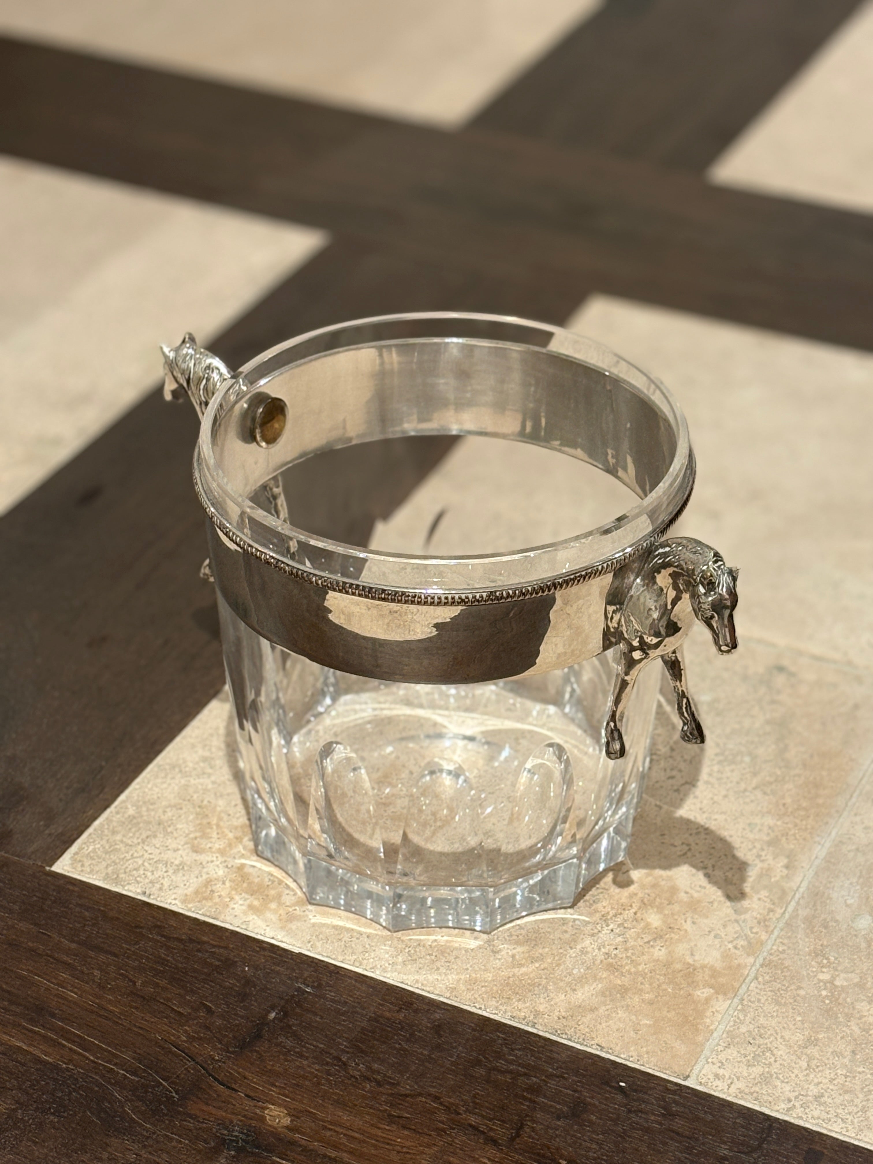Horse Handle Equestrian Crystal Champagne Bucket | Collectors Gene