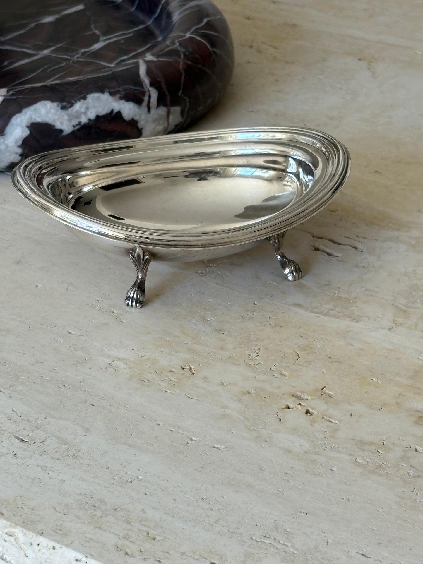 Italian Oval Bowl With Stepped Detail And Claw Feet | Collectors Gene Vintage