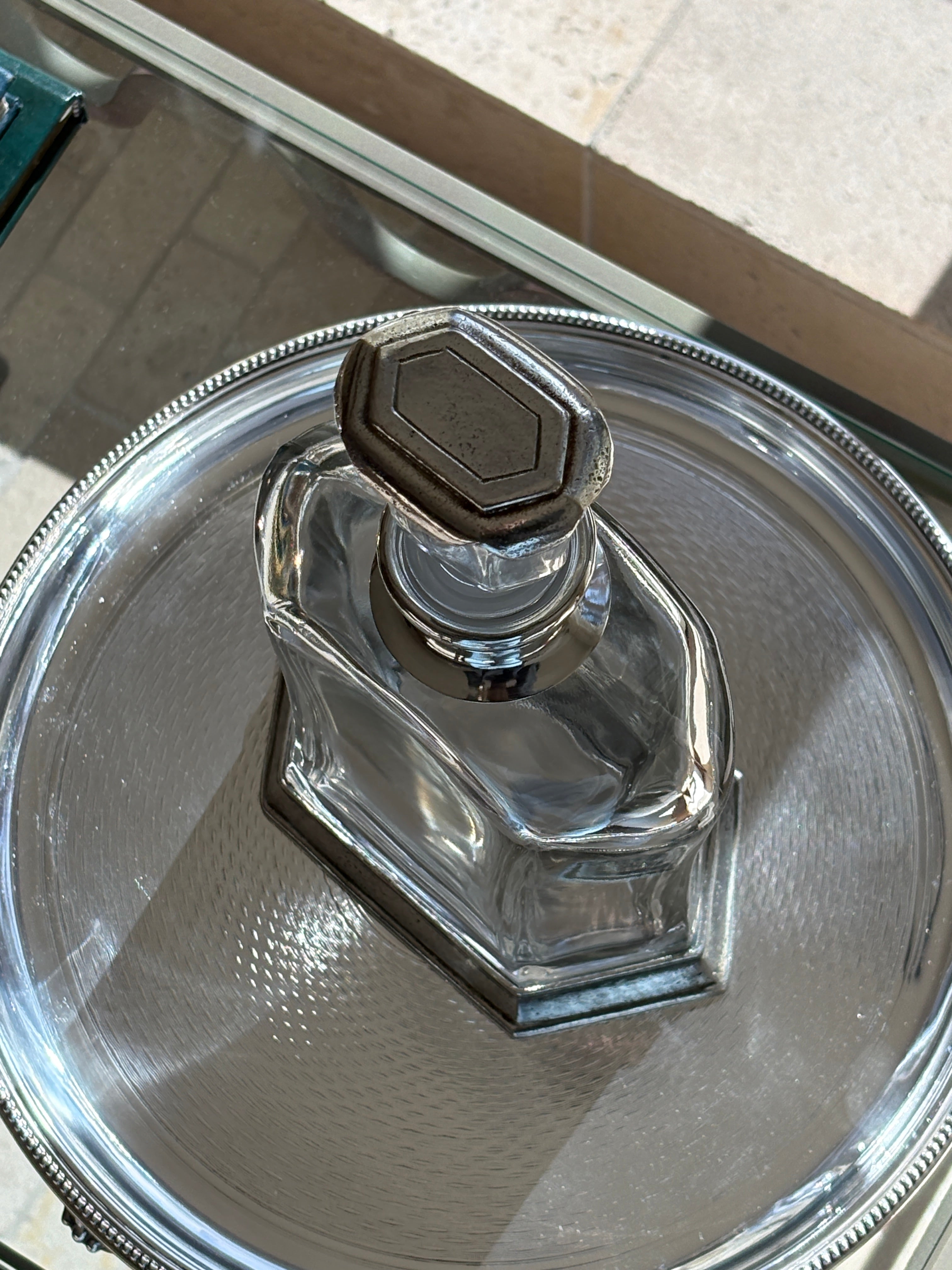 Italian Pewter and Glass Decanter | Collectors Gene
