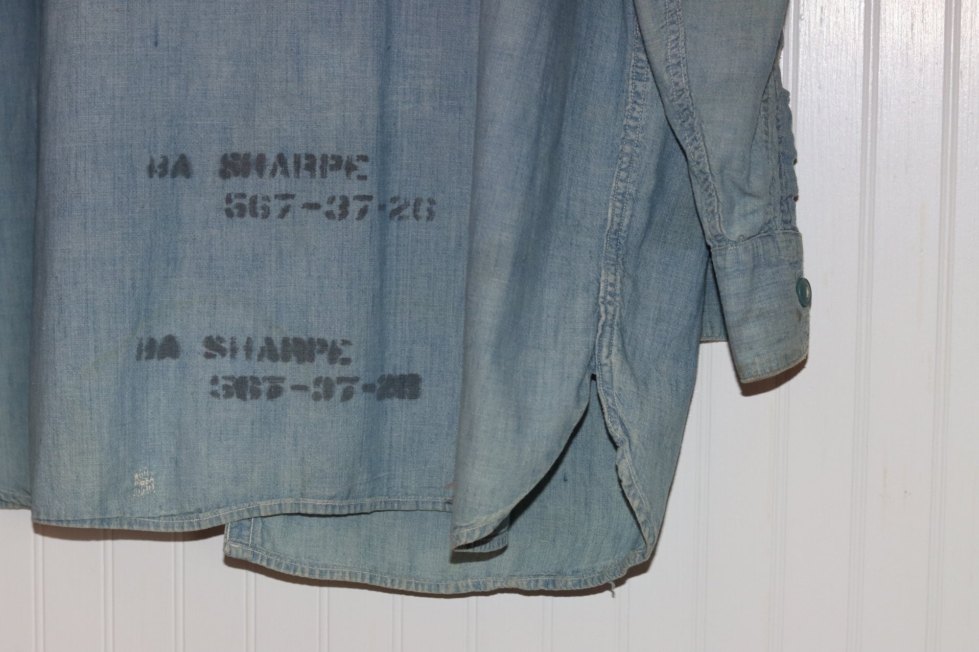 Naval Stenciled Chambray Shirt | Doug Bihlmaier
