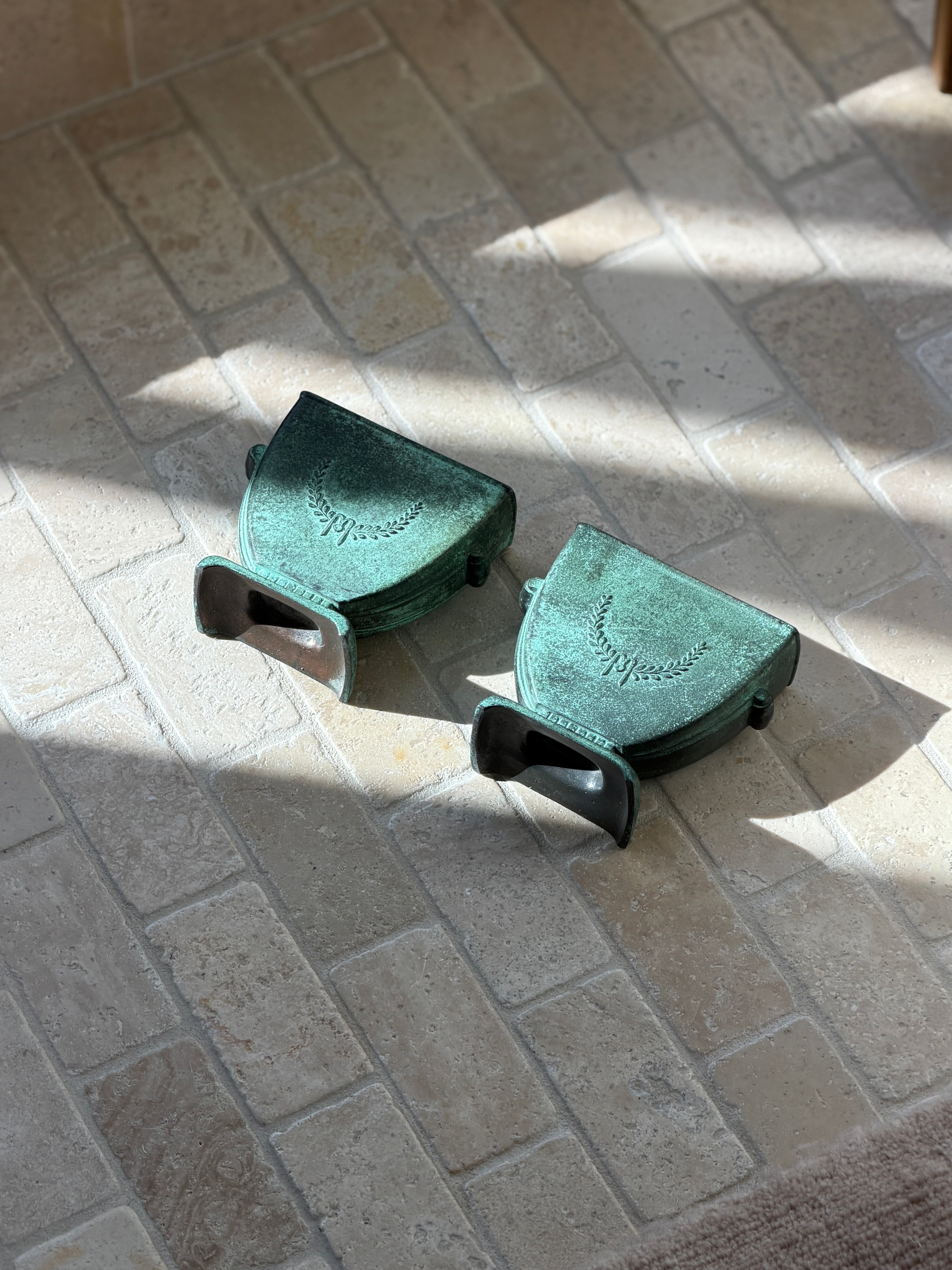 Pair of C.G. Hallberg Swedish Modern Bronze Urn Vases c.1940 | Collectors Gene