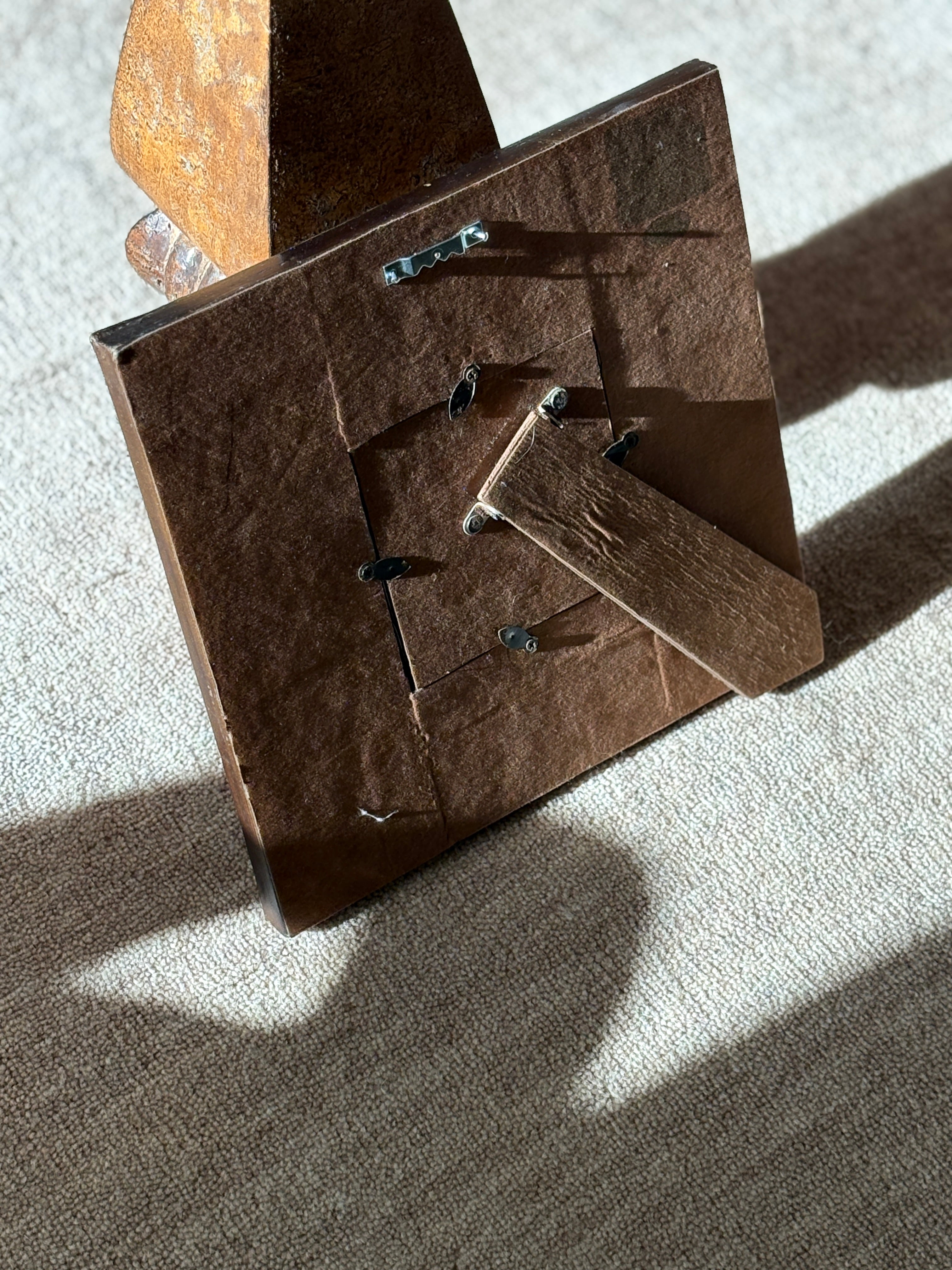 Patinated Leather Frame – Square, 3.5 x 3.5 Cutout | Collectors Gene